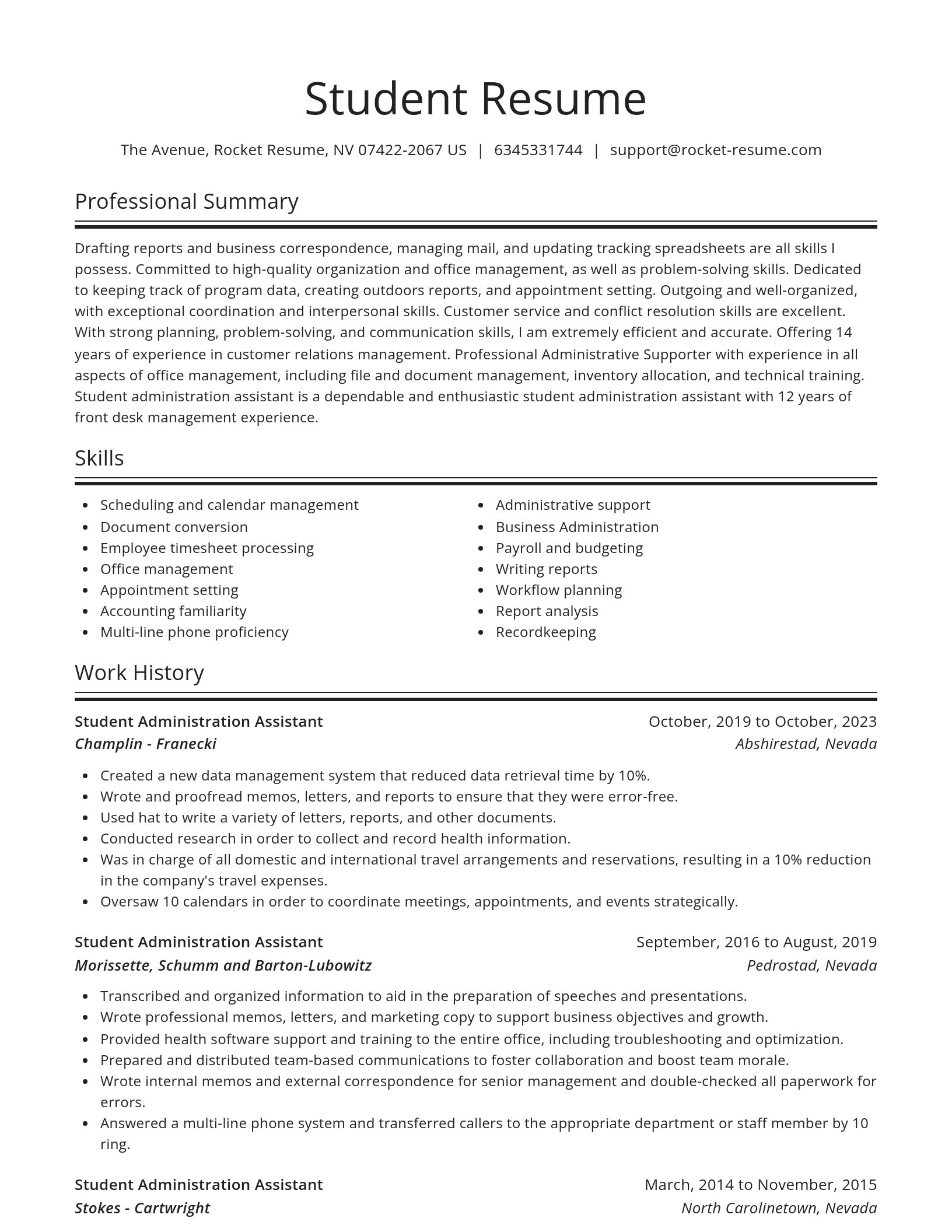 Spotlight resume template