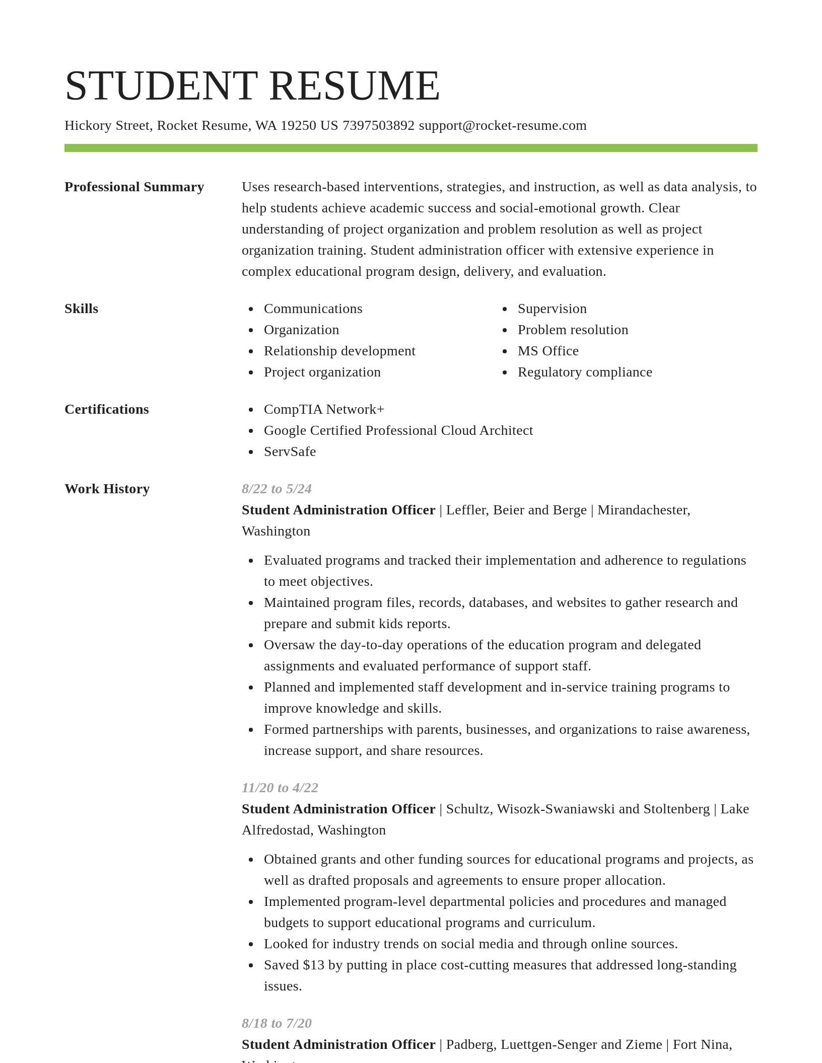 Smart resume template