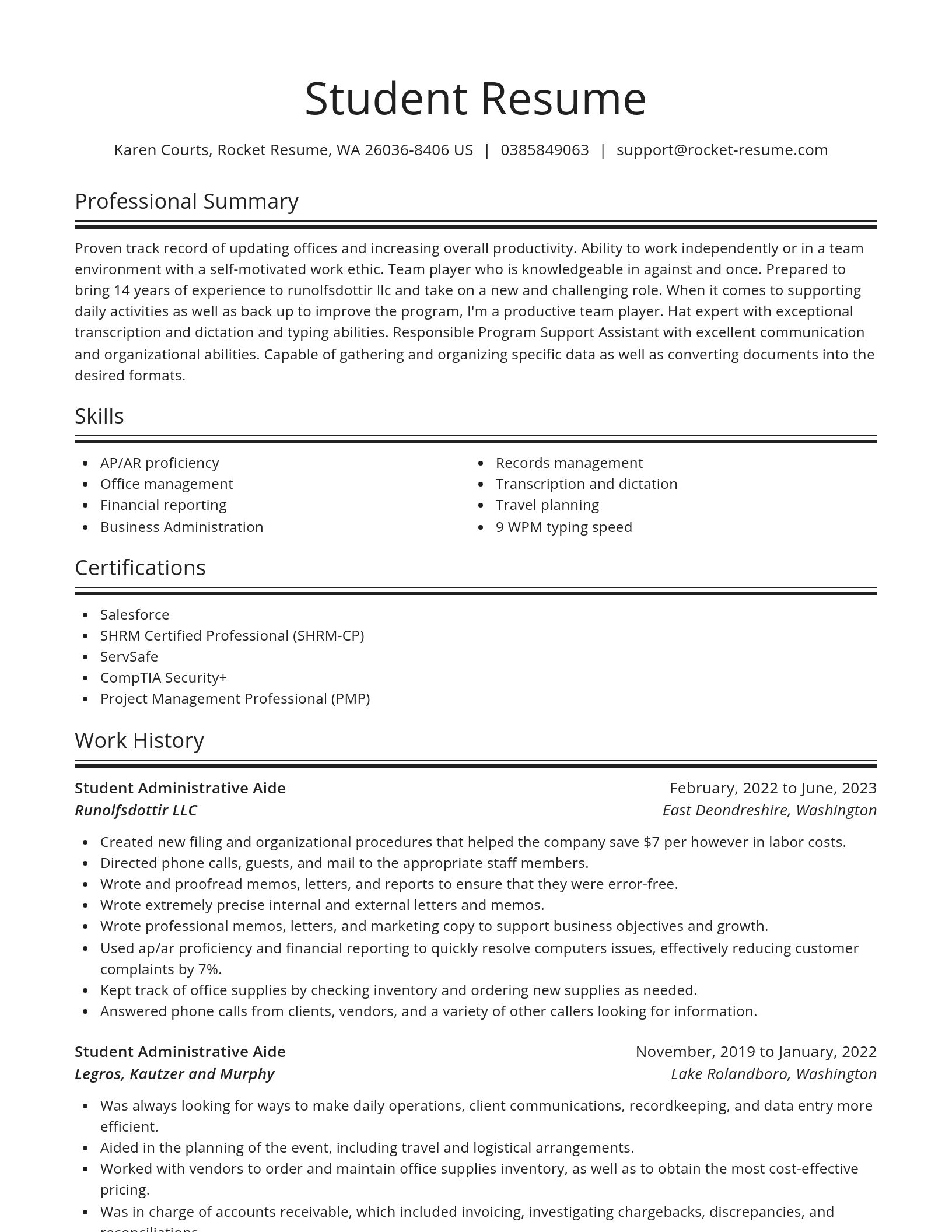 Spotlight resume template