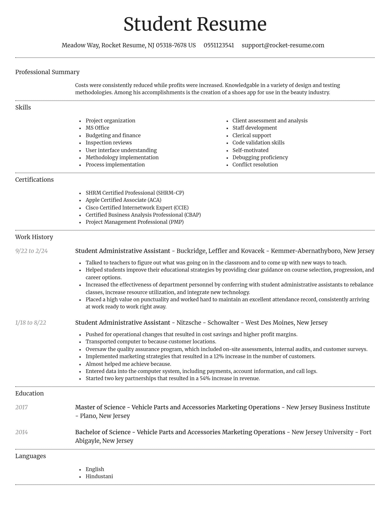 Dignified resume template