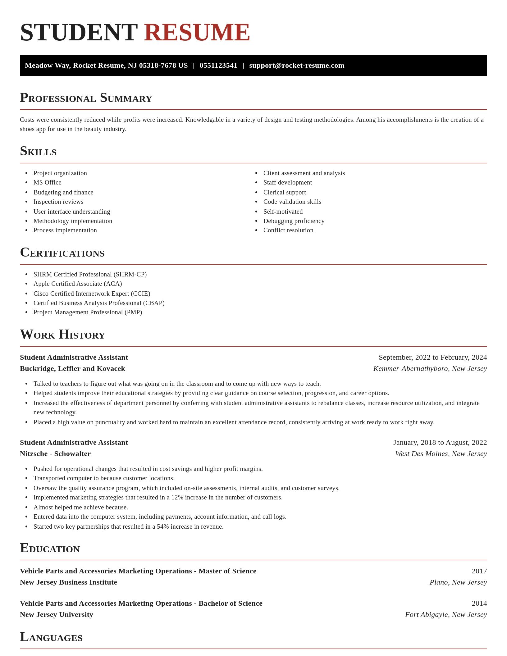 Exquisite resume template