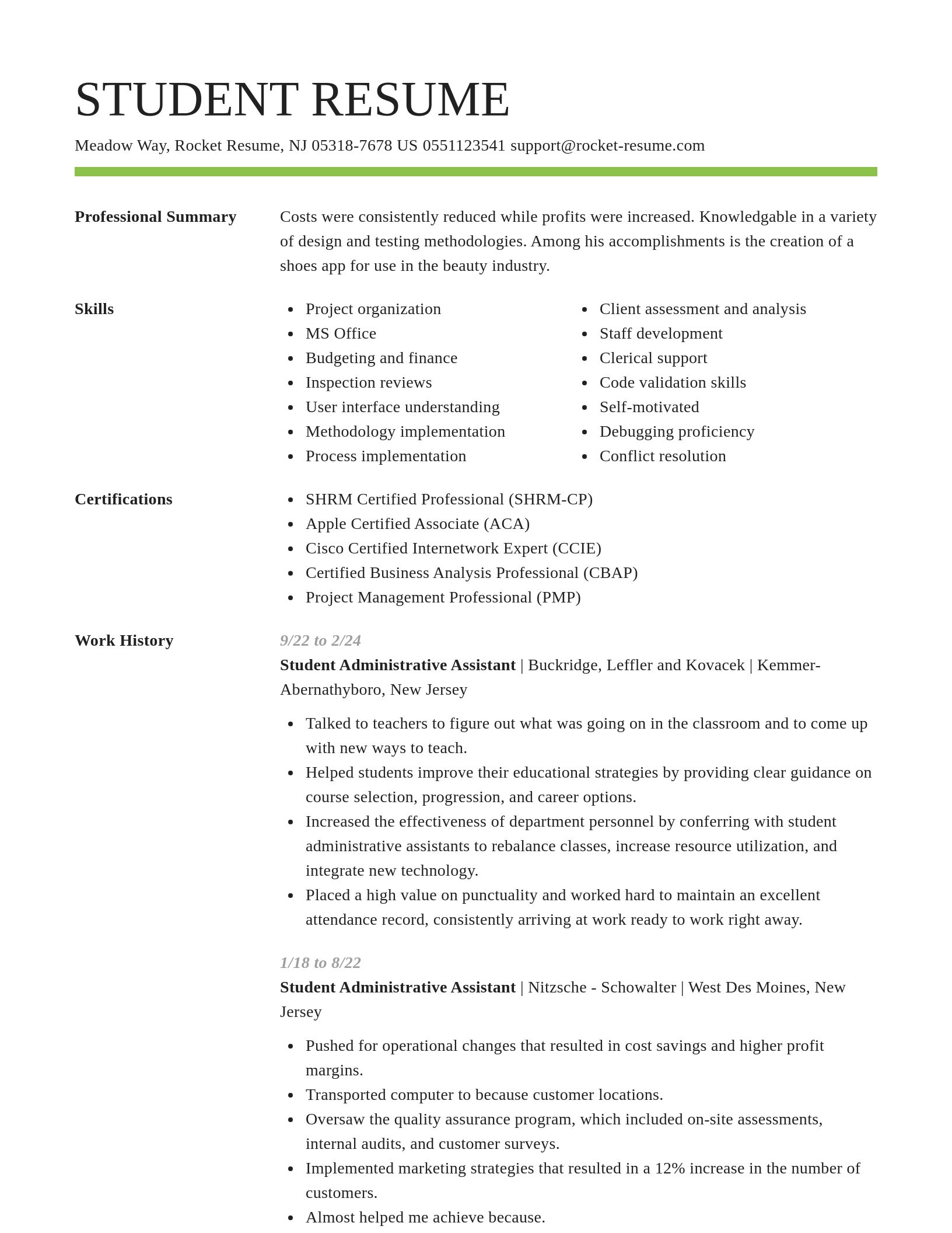 Smart resume template