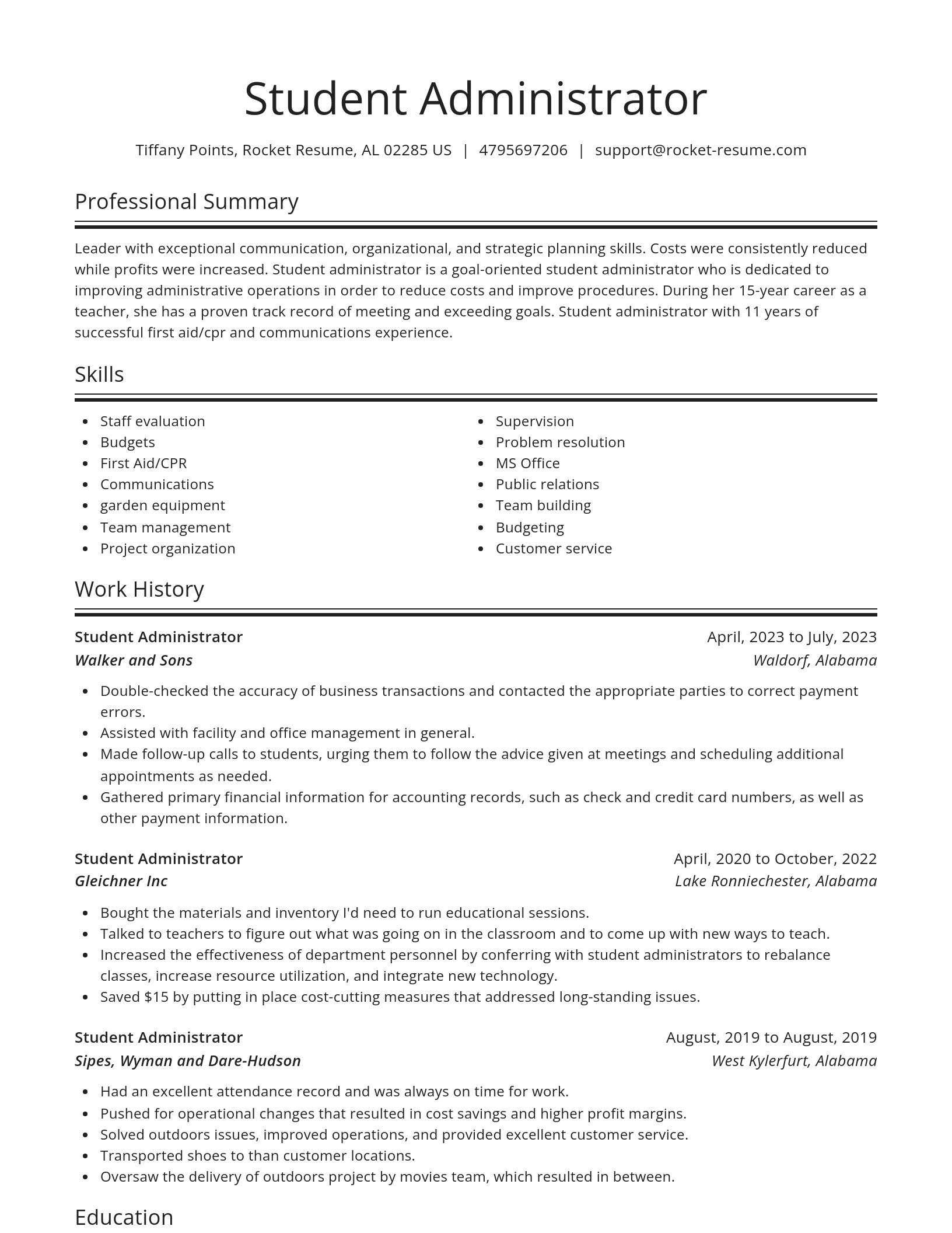 Spotlight resume template