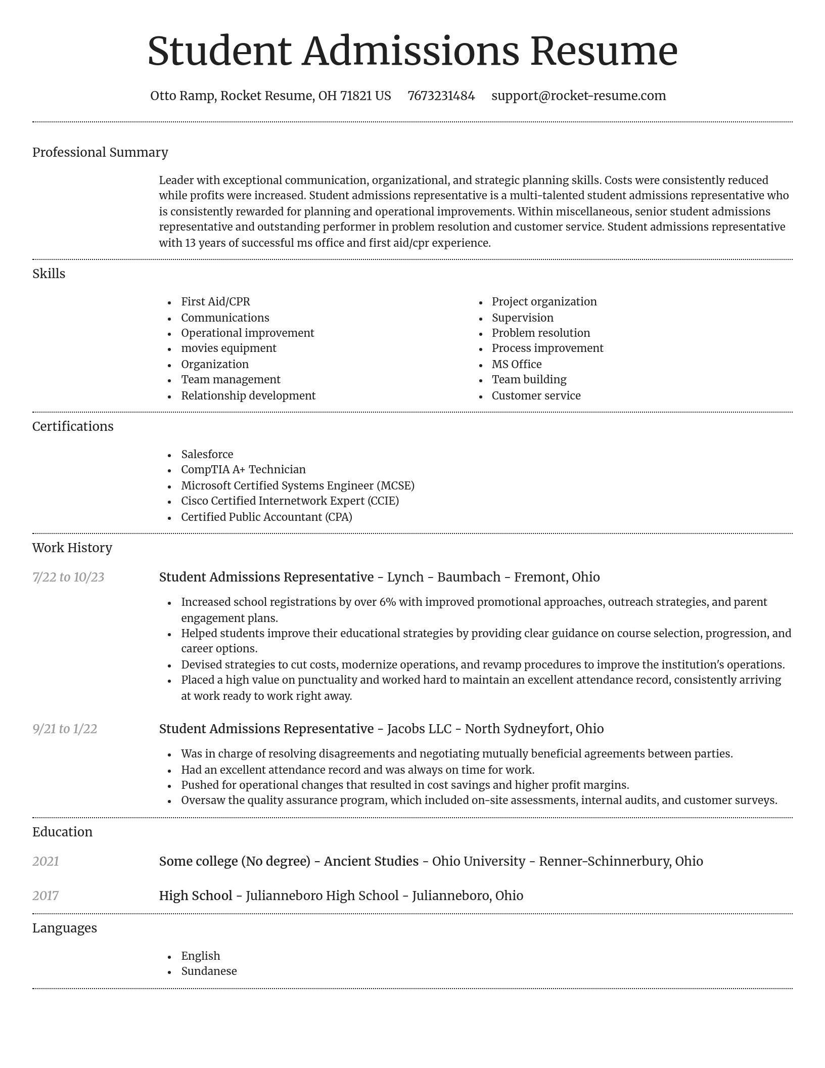 Dignified resume template