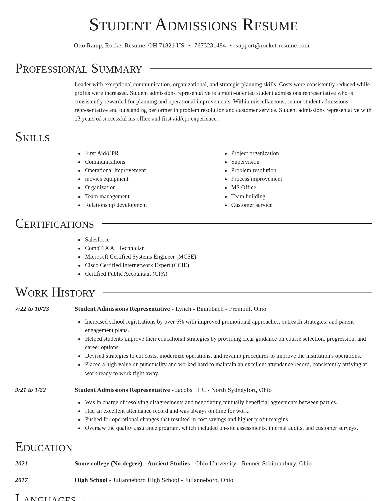 Director resume template