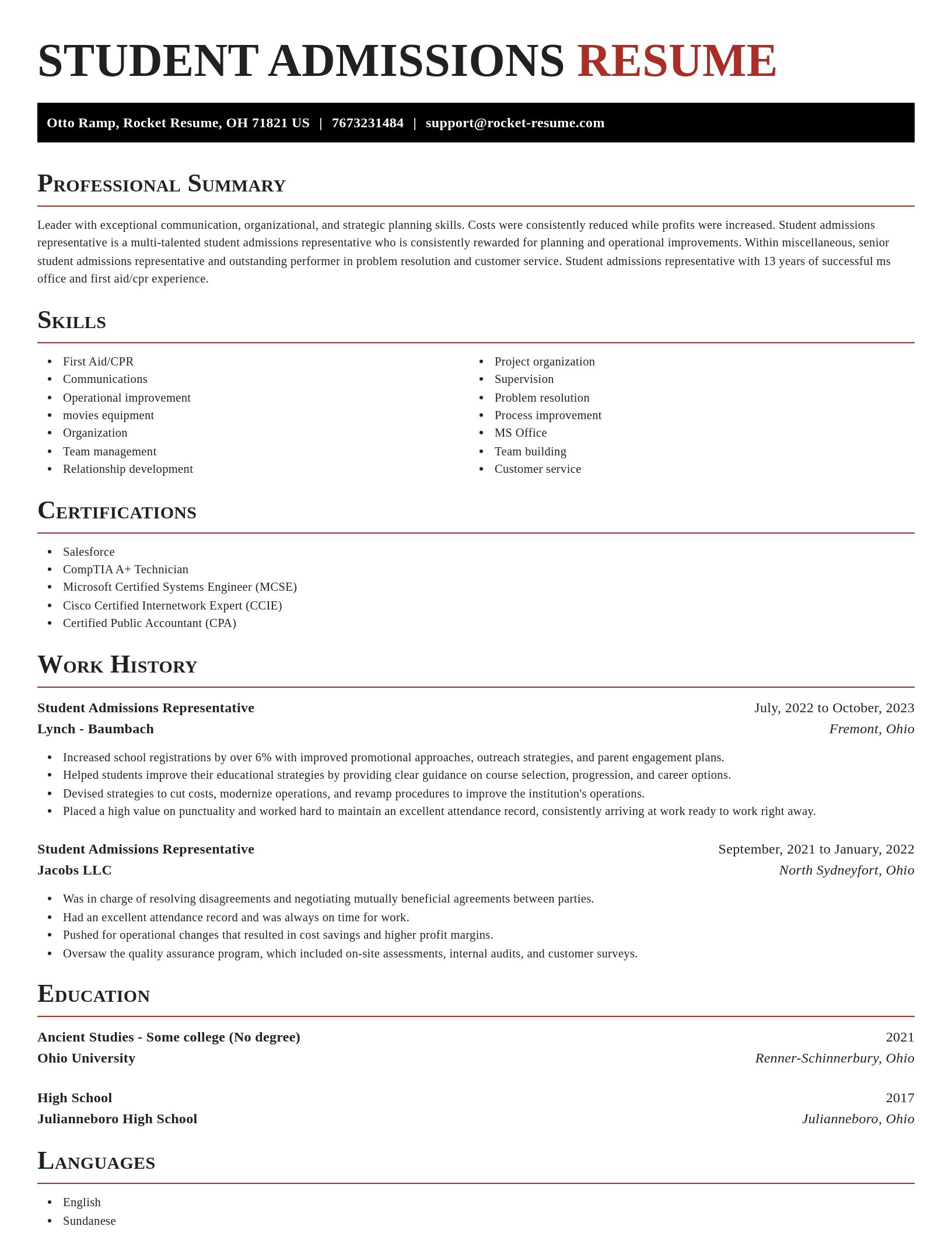 Exquisite resume template