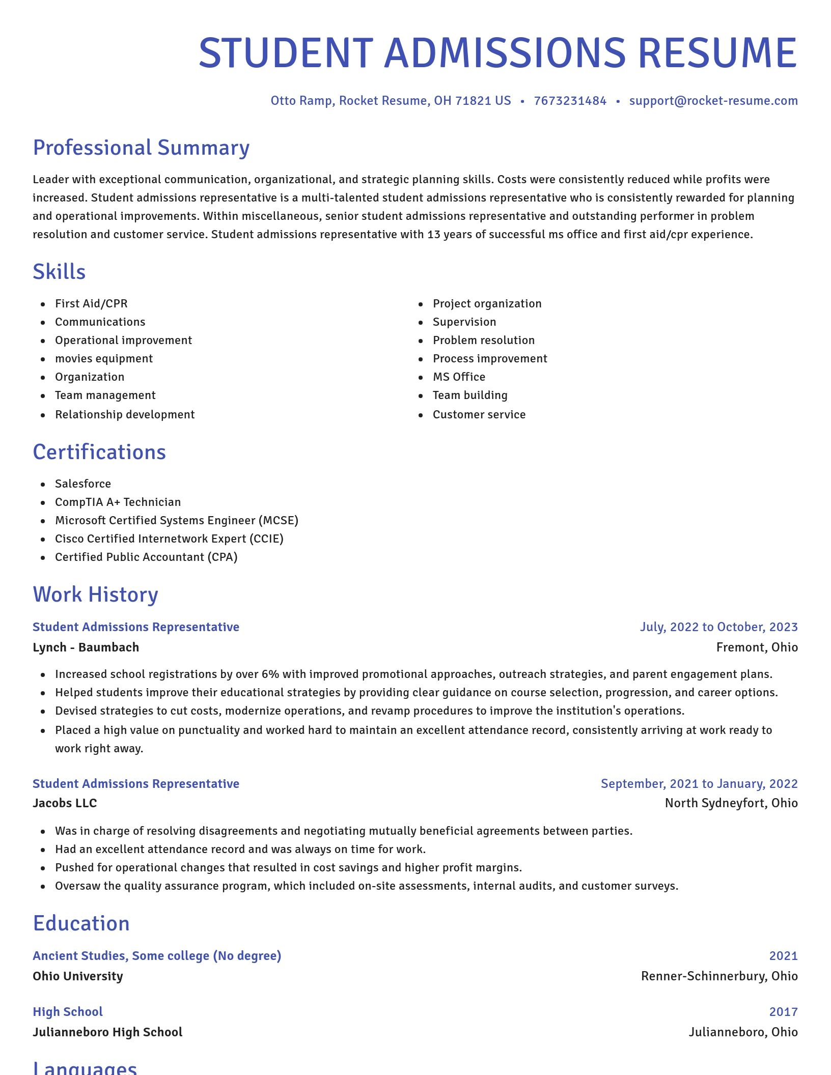Novel resume template
