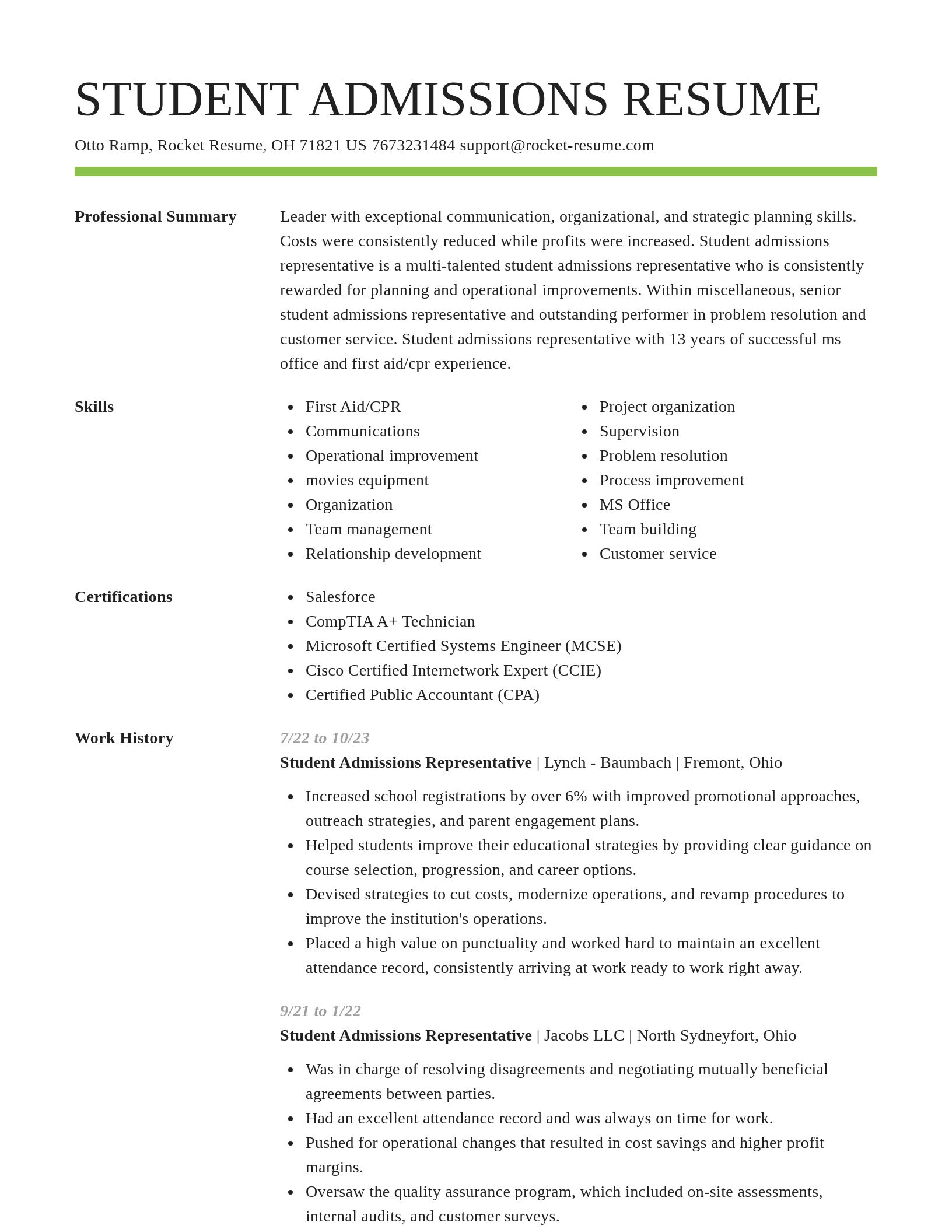Smart resume template