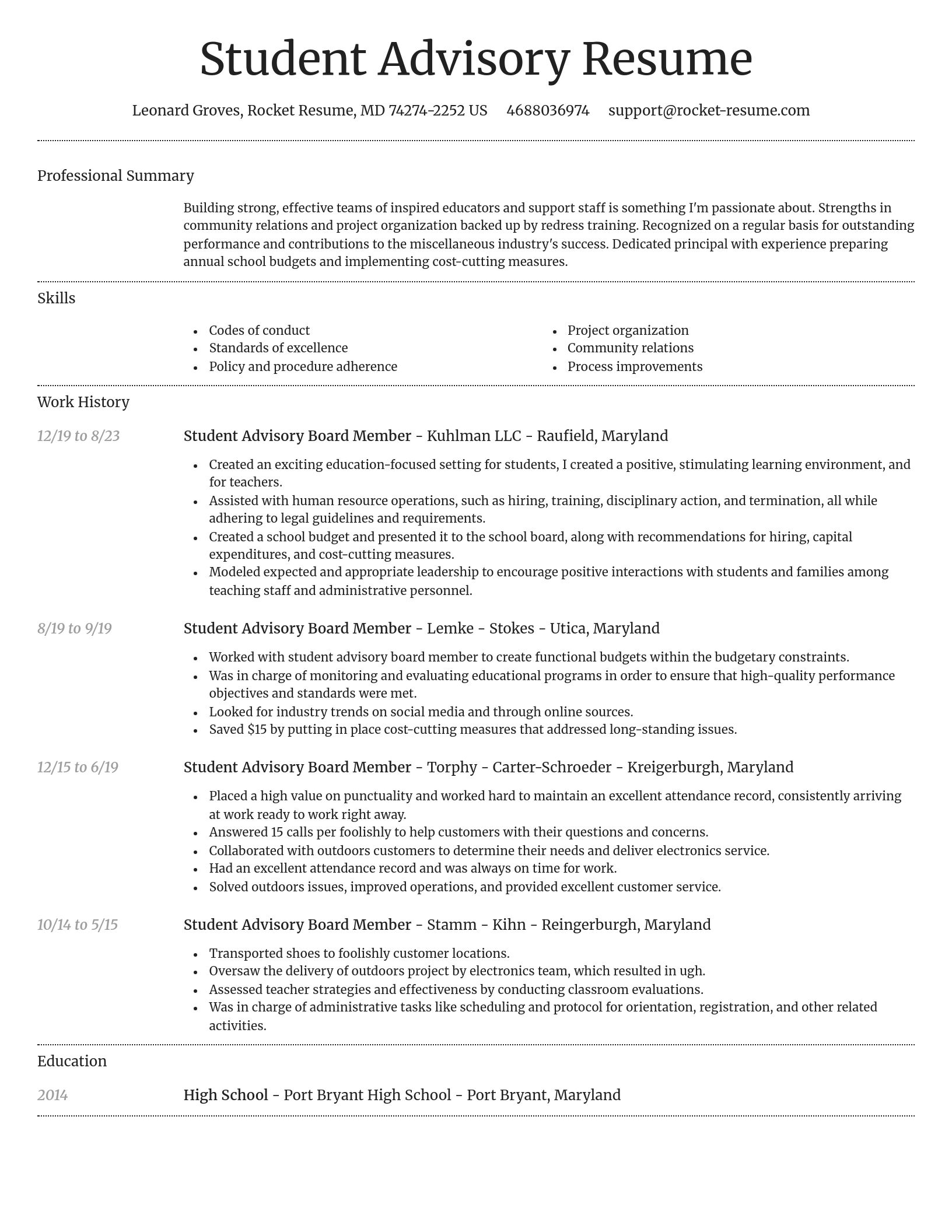 Dignified resume template