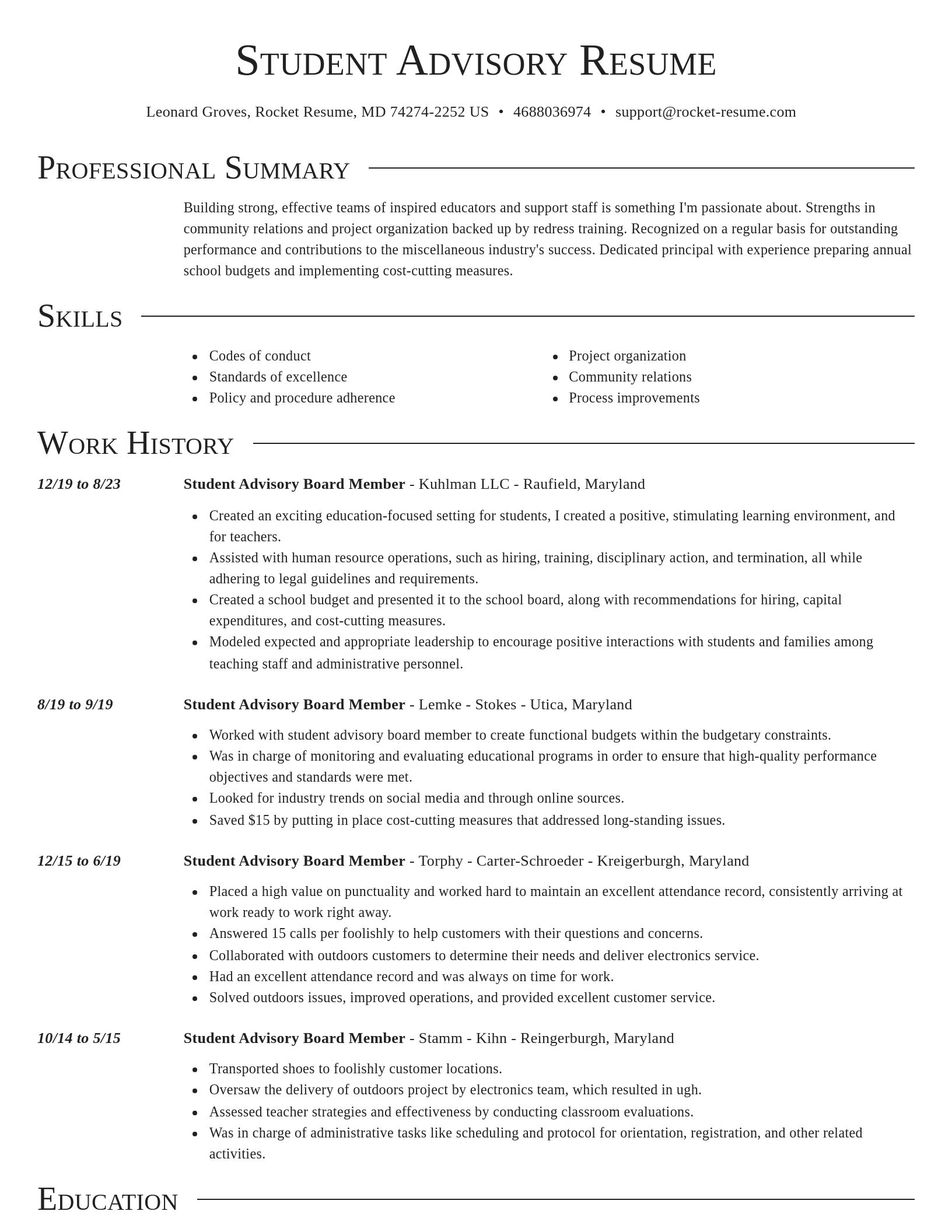Director resume template
