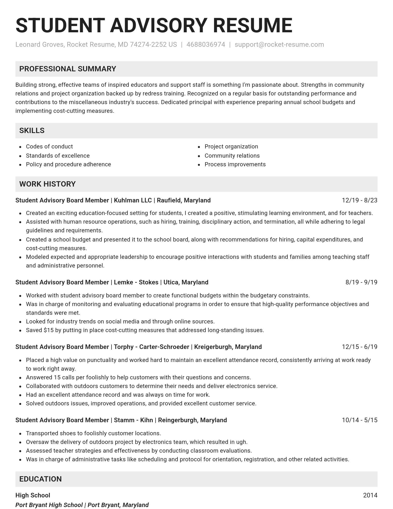 Genius resume template