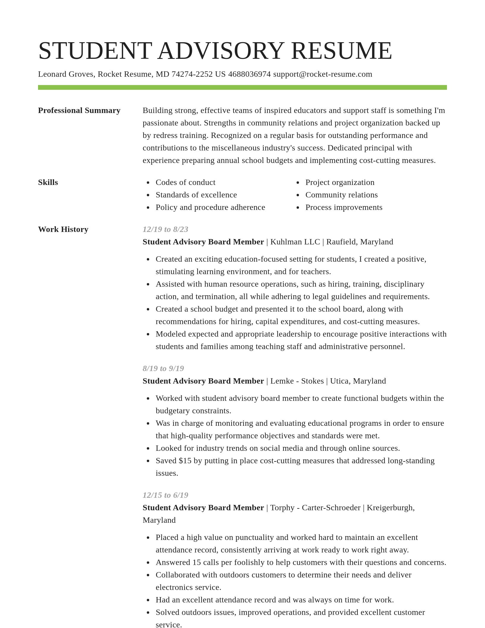 Smart resume template