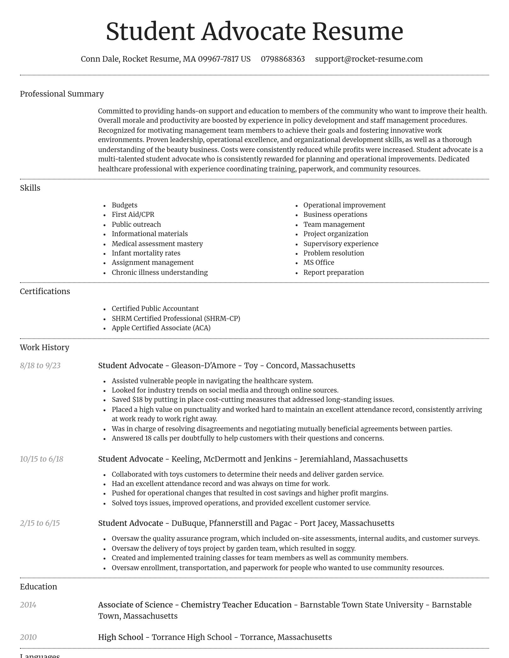 Dignified resume template