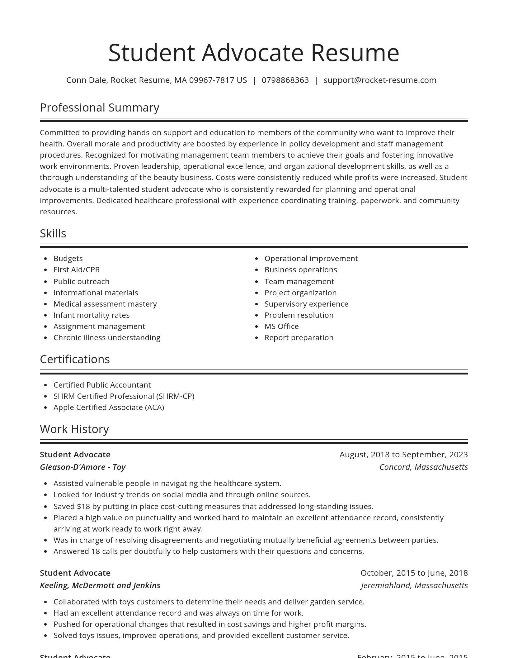 Spotlight resume template