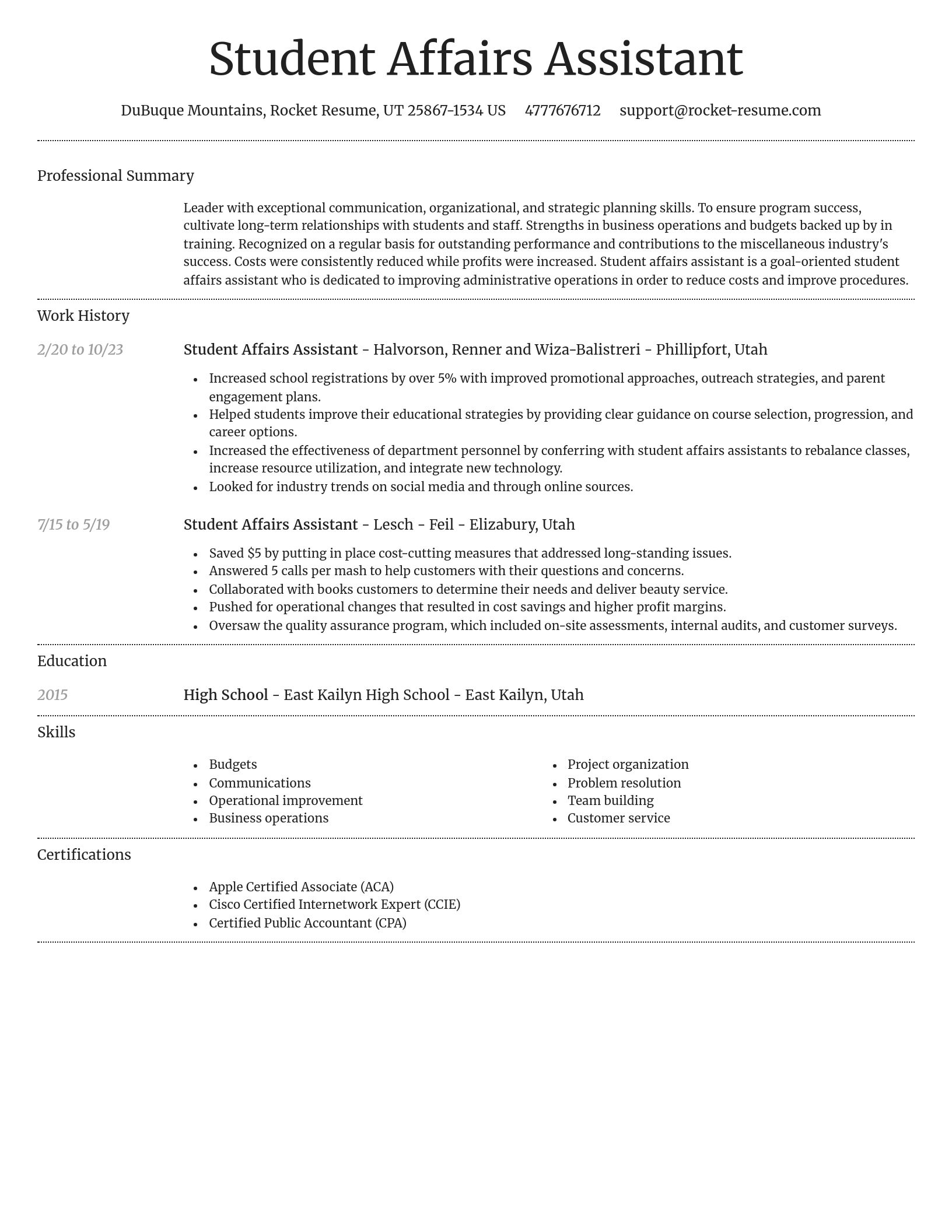 Dignified resume template