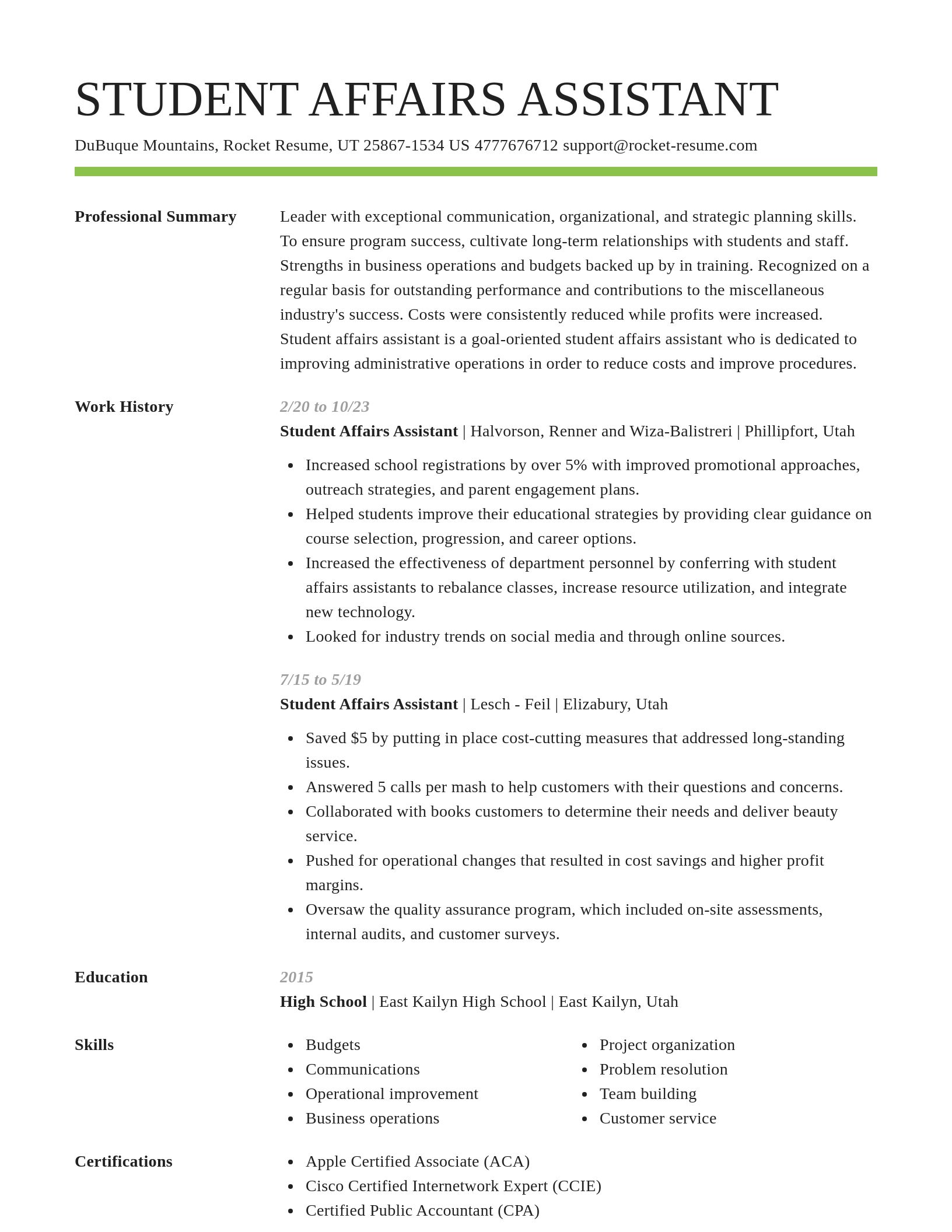 Smart resume template