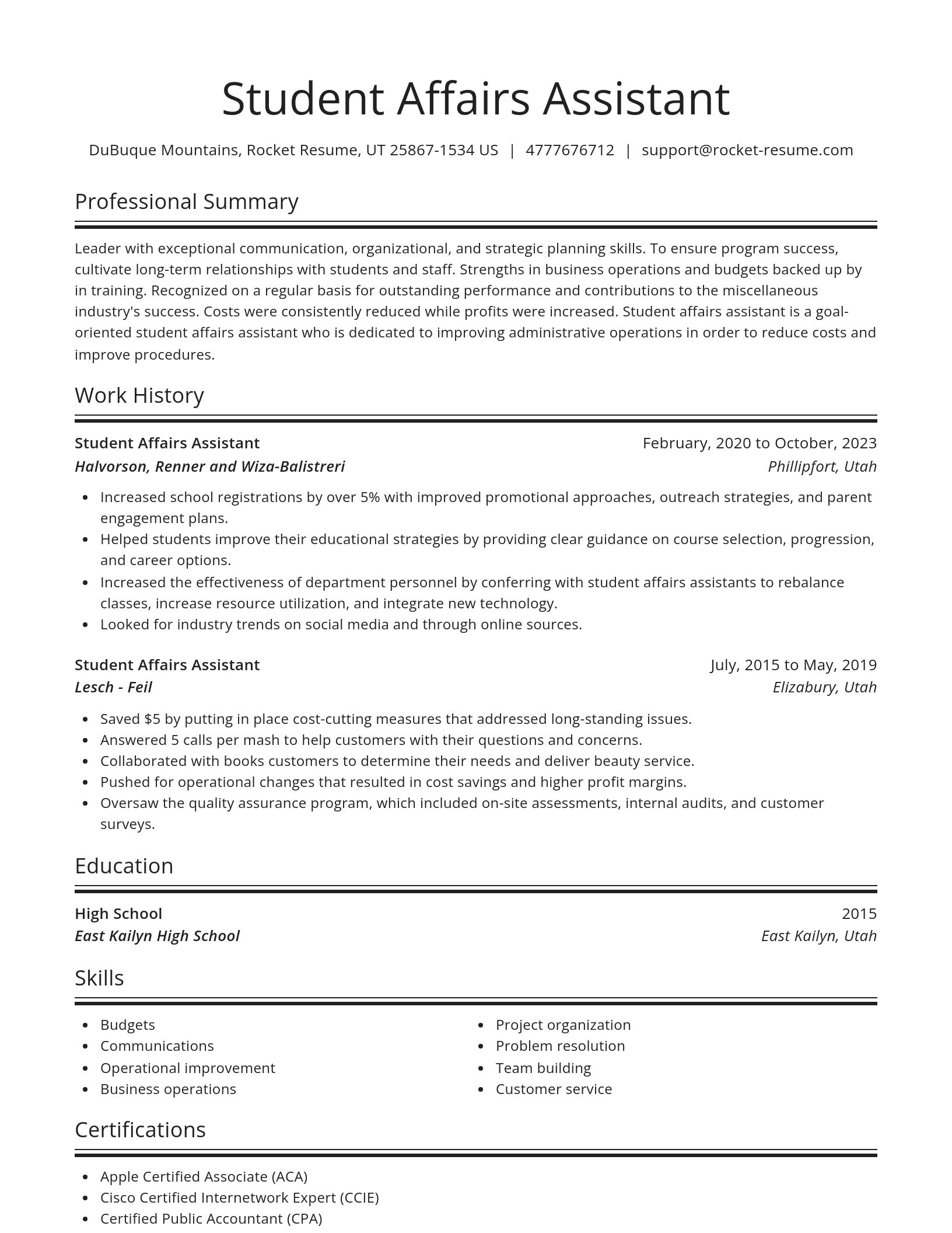 Spotlight resume template