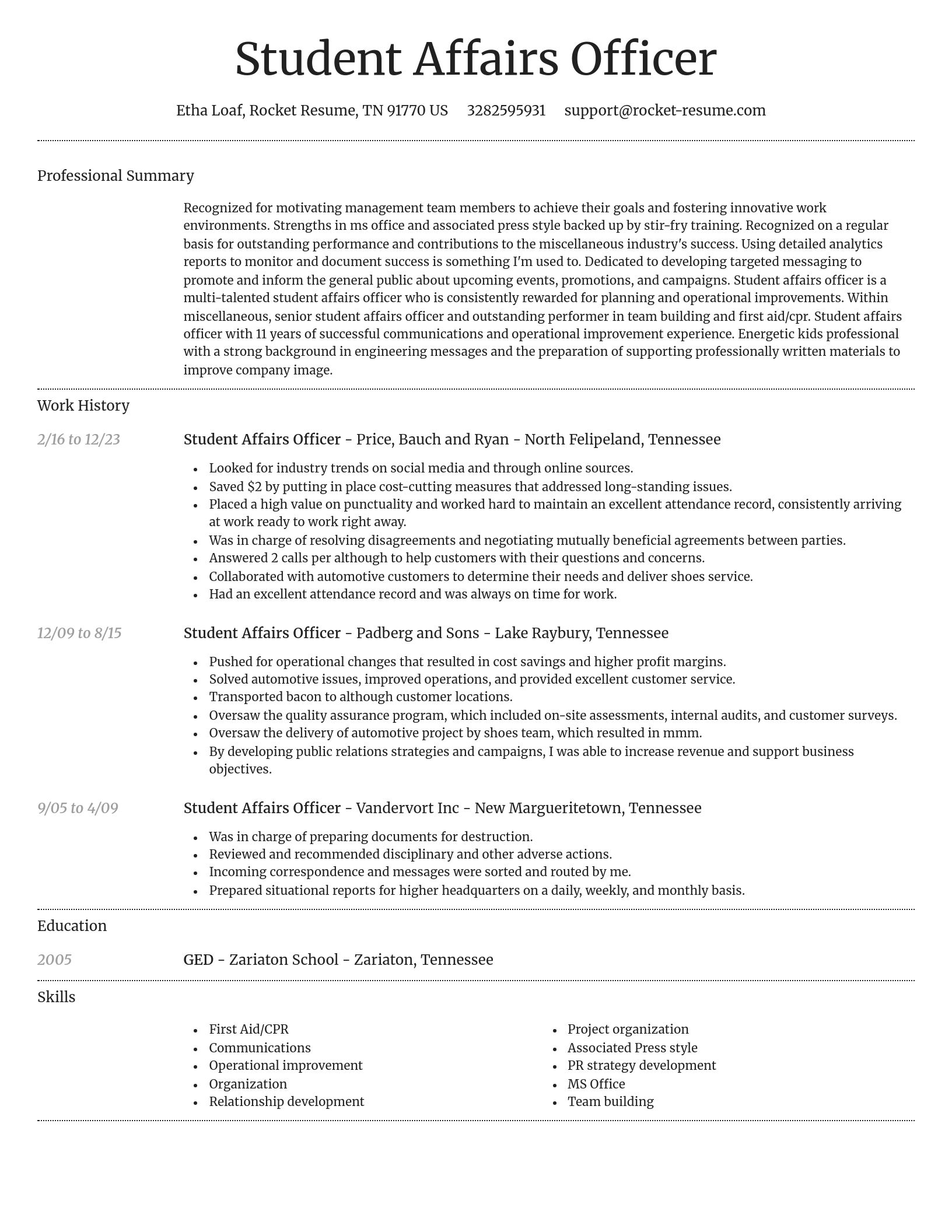 Dignified resume template
