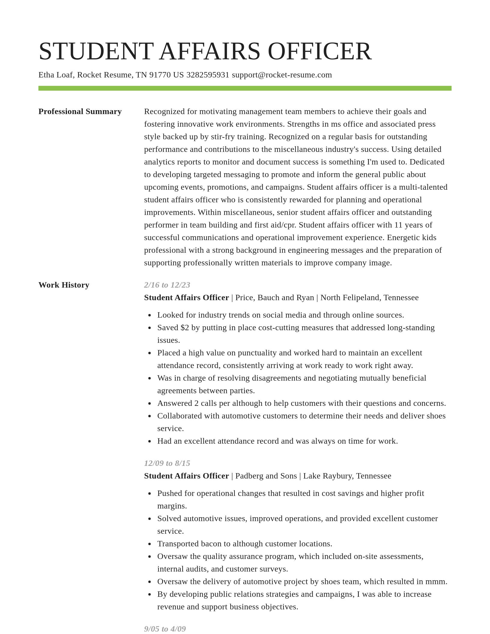 Smart resume template