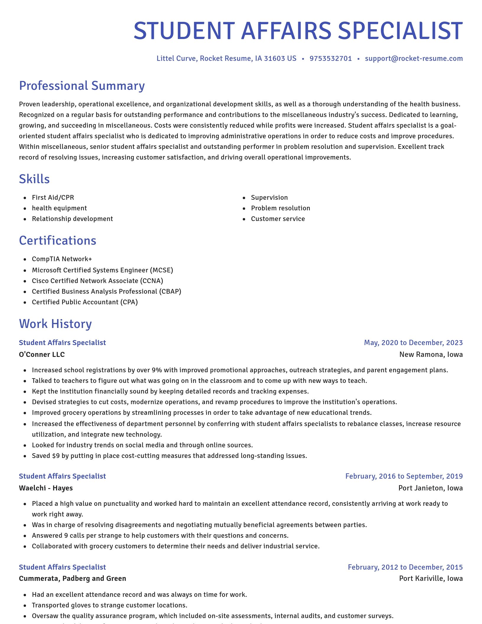 Novel resume template