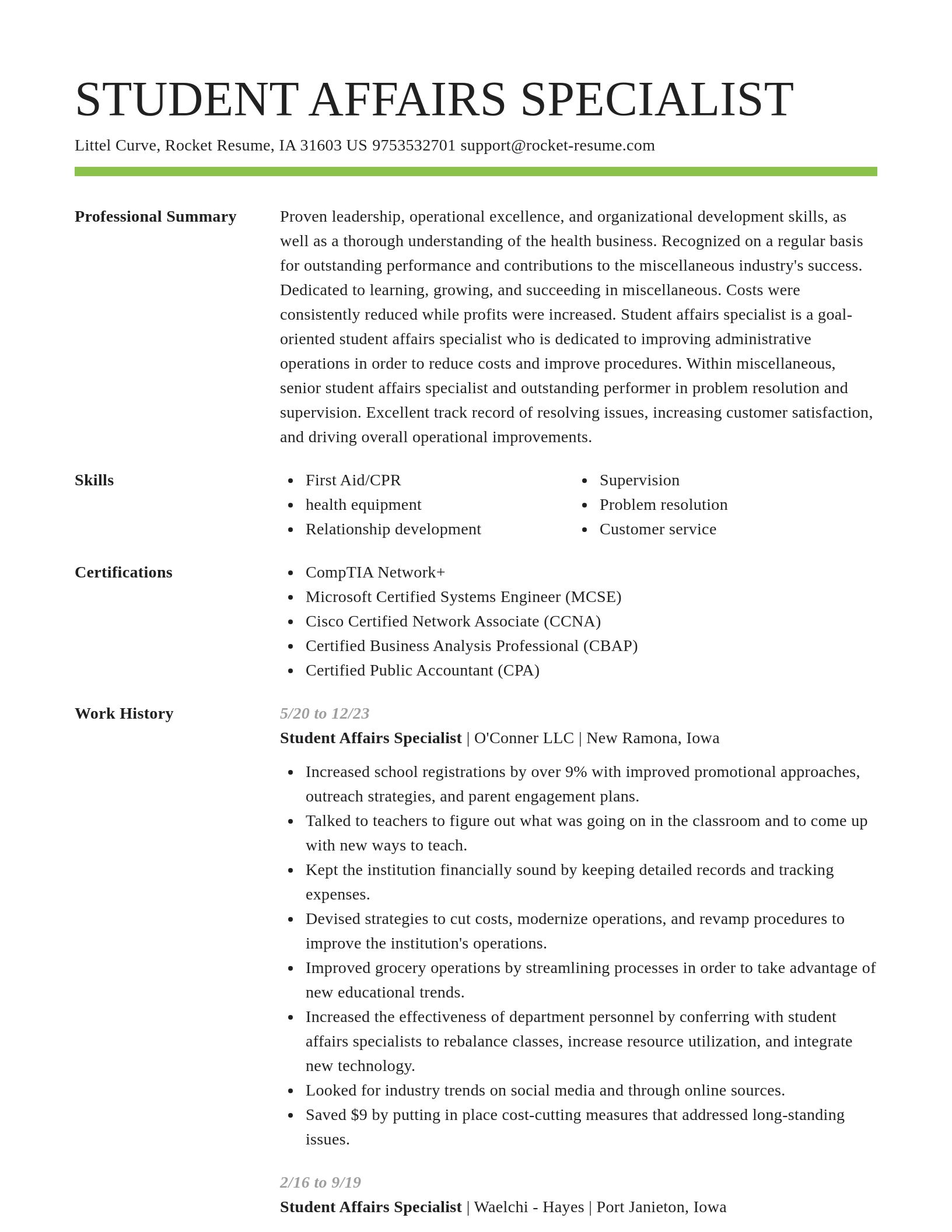 Smart resume template