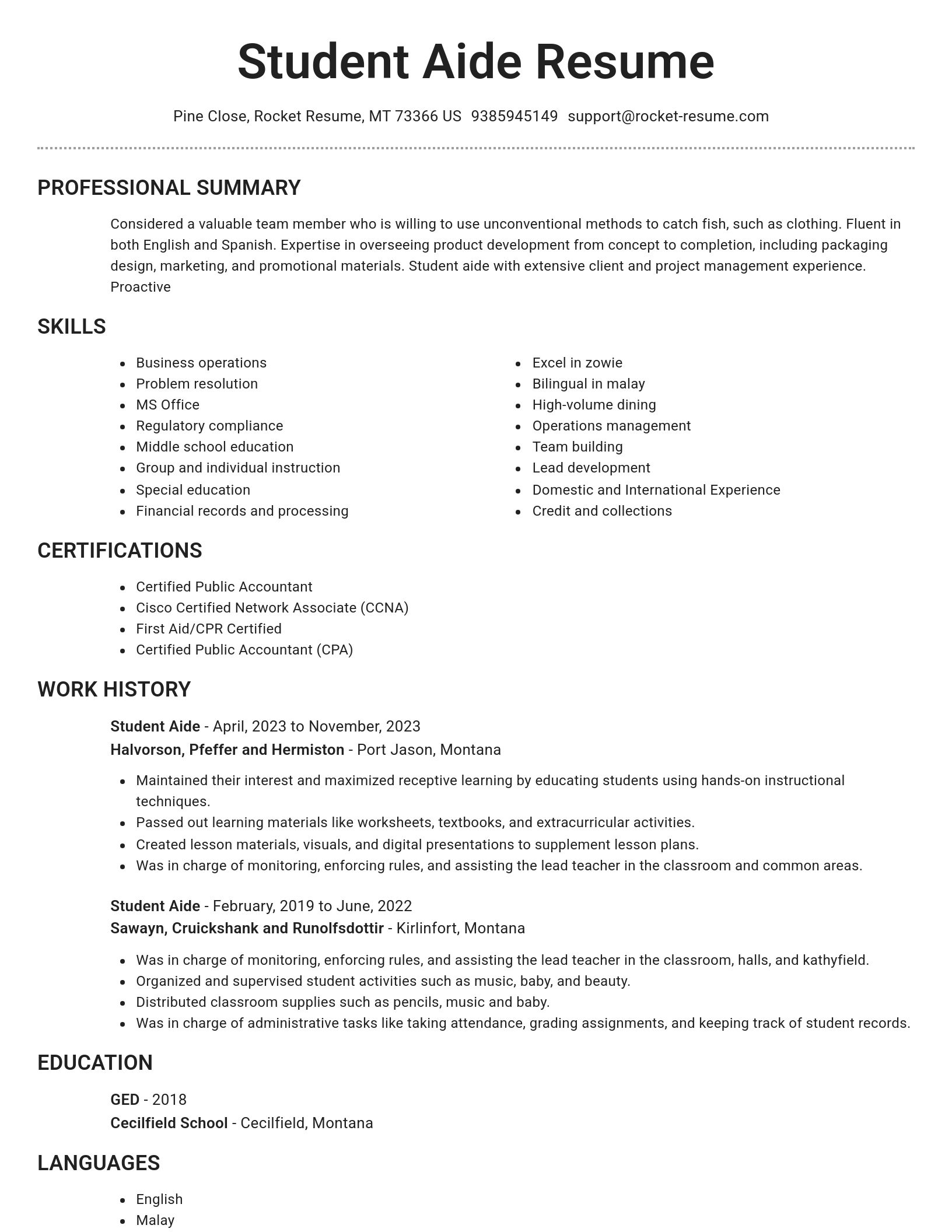 Brilliant resume template