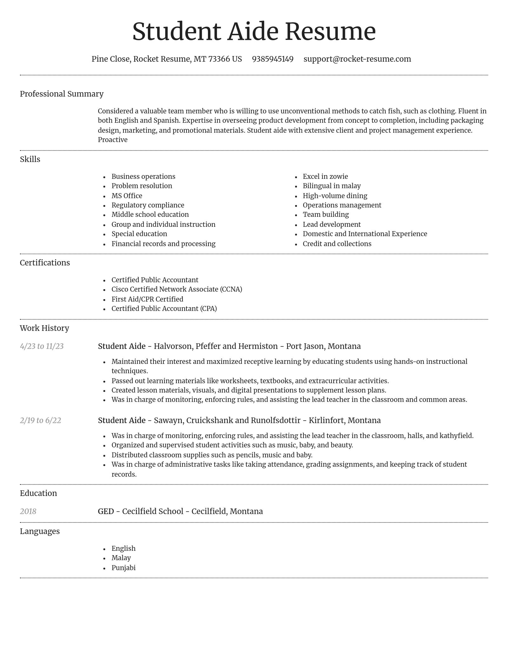 Dignified resume template