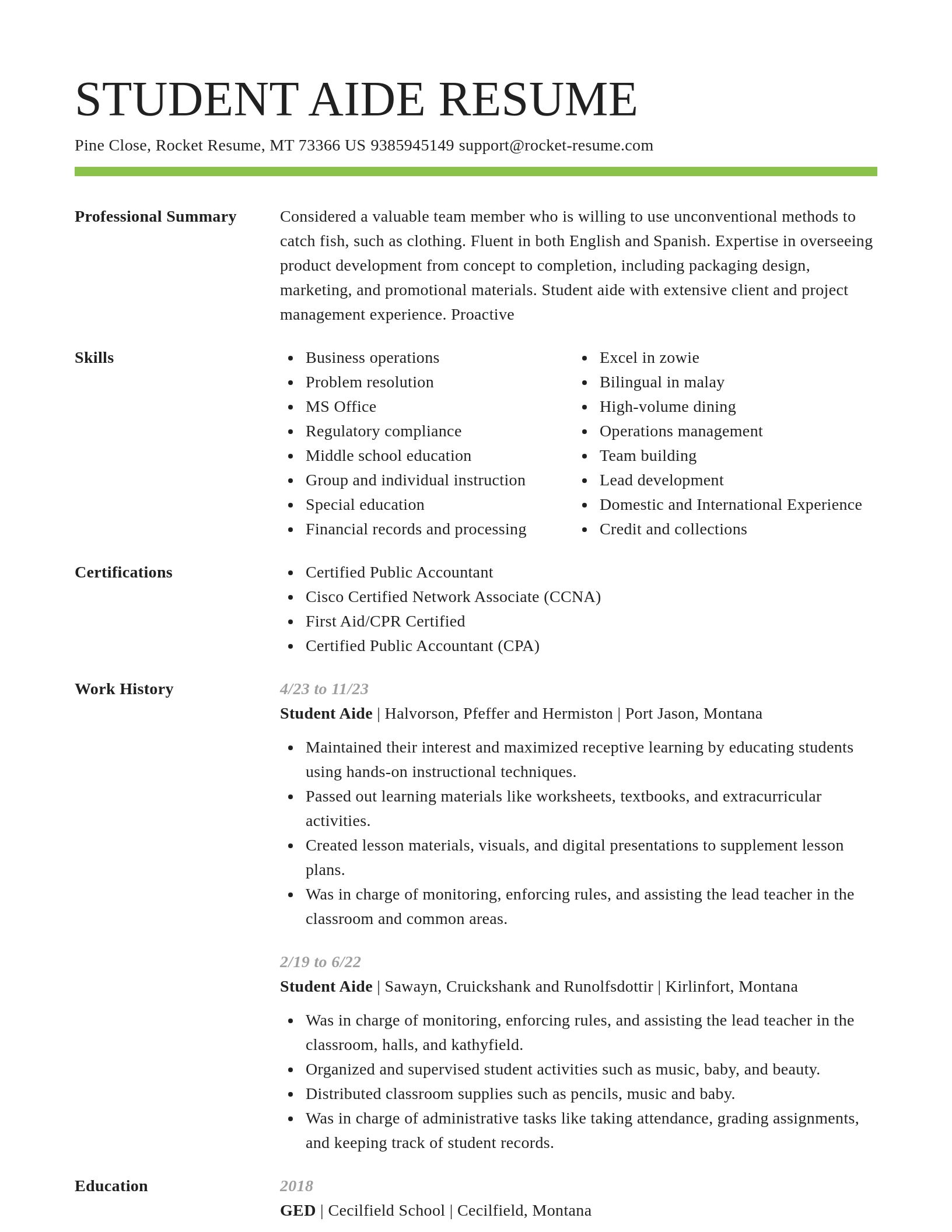 Smart resume template
