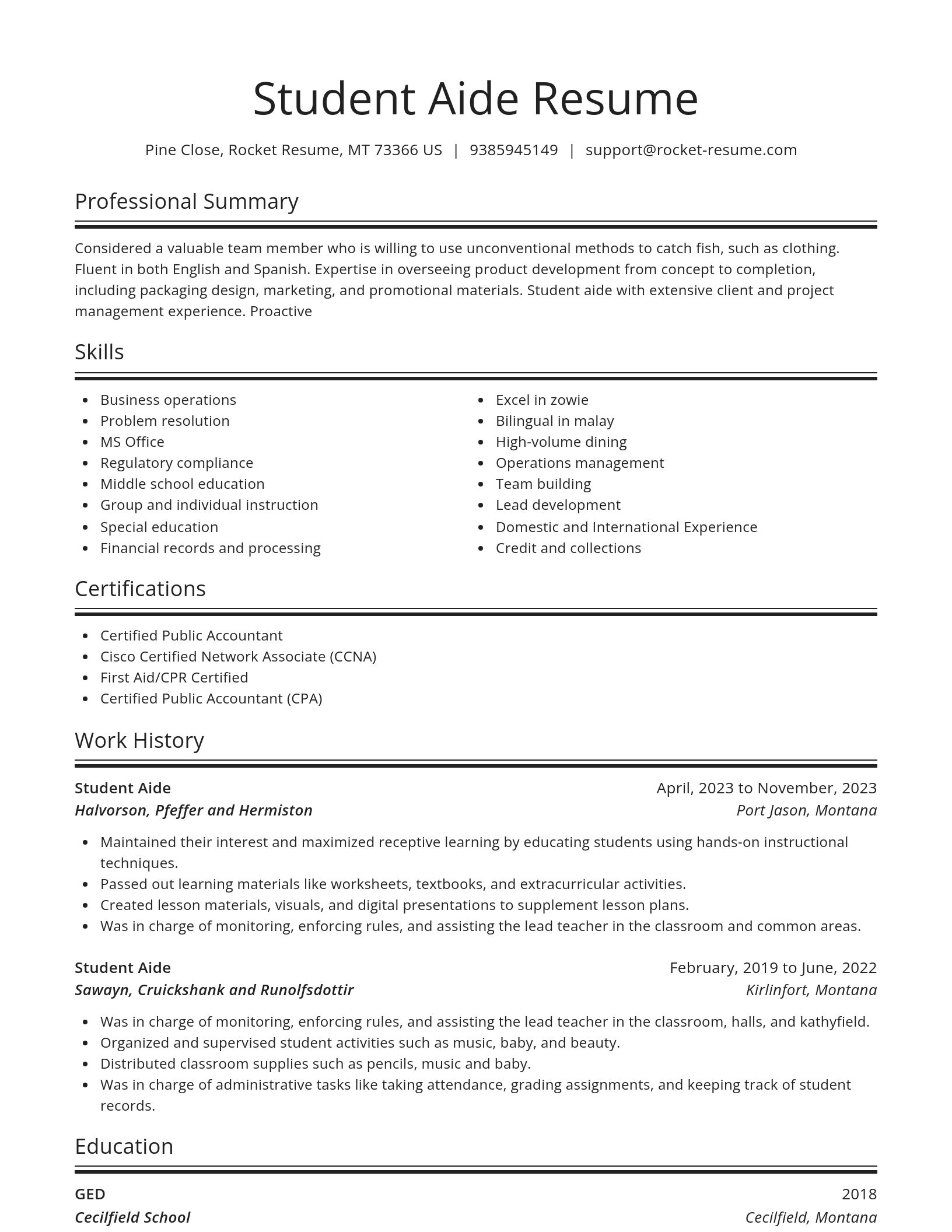 Spotlight resume template