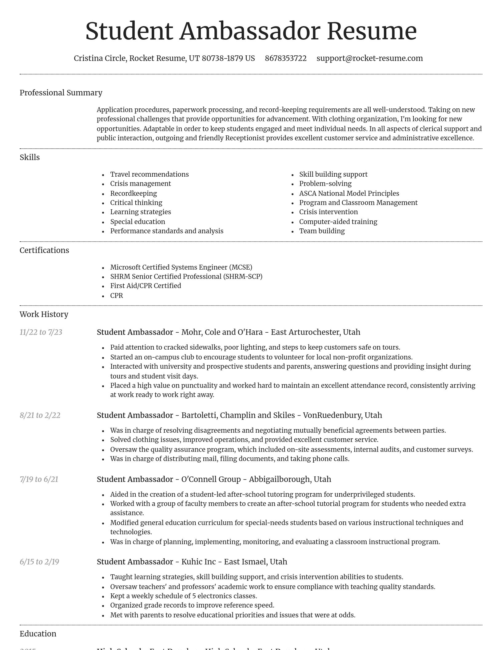 Dignified resume template
