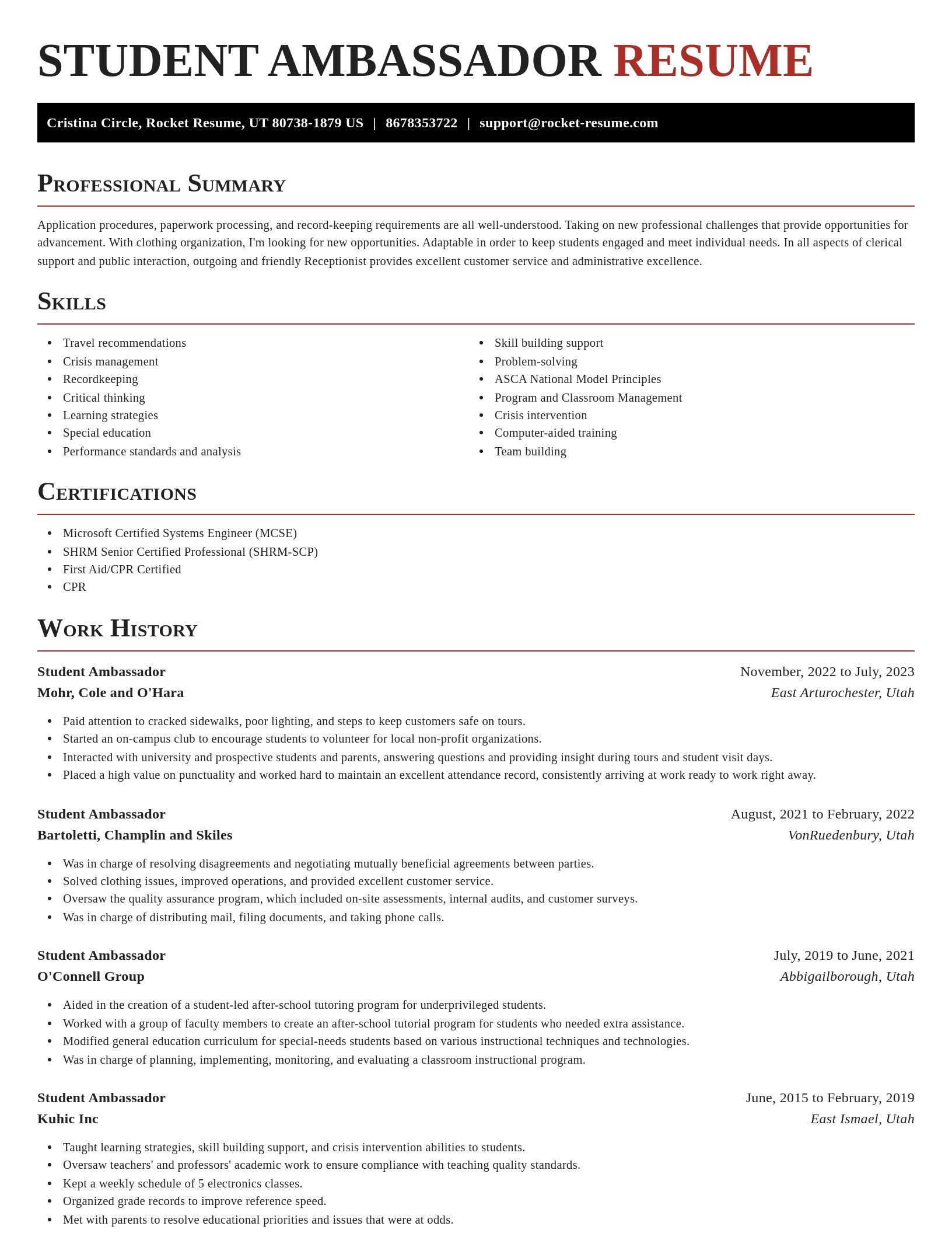 Exquisite resume template