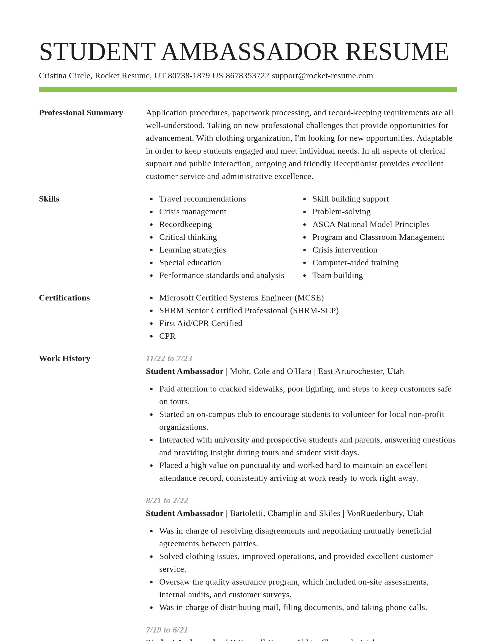Smart resume template