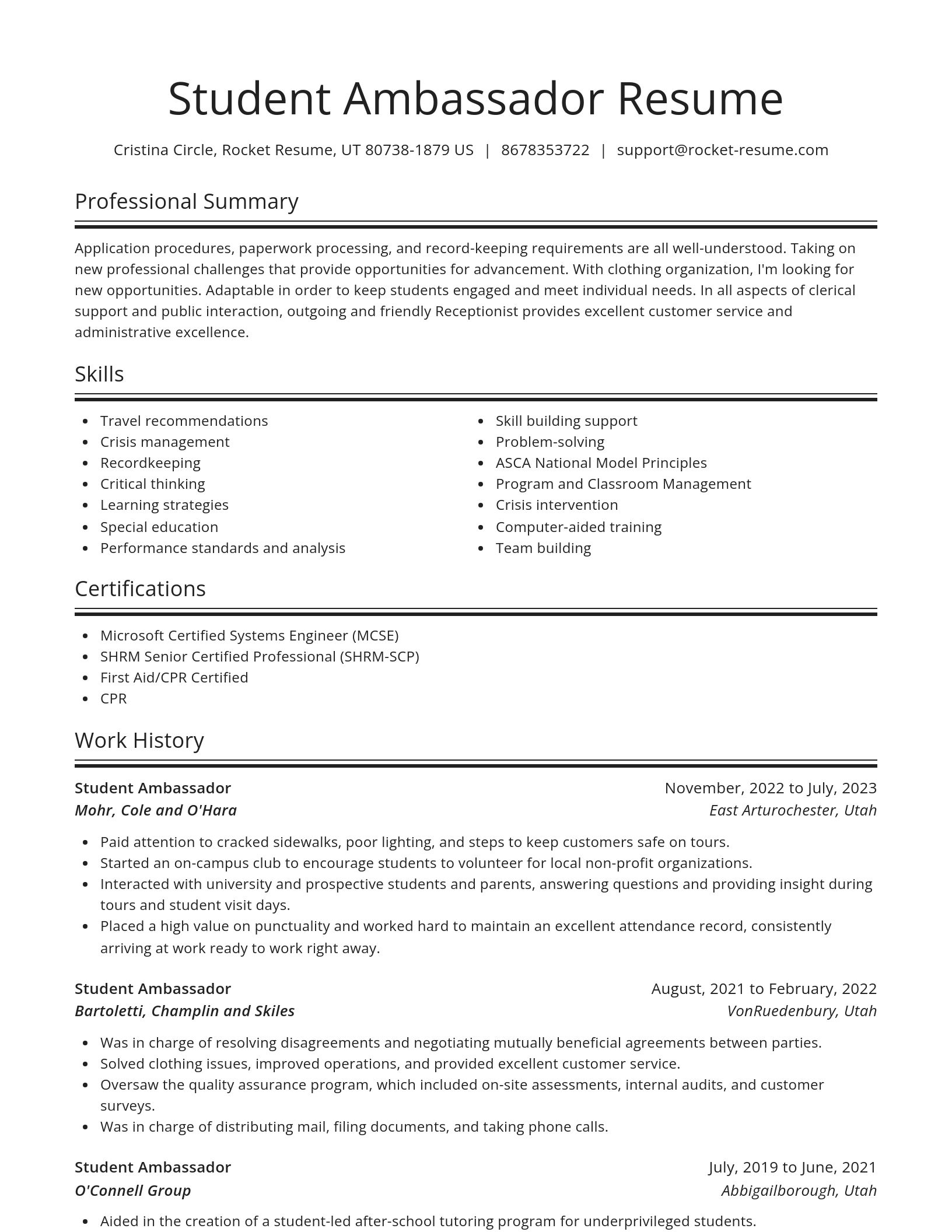 Spotlight resume template
