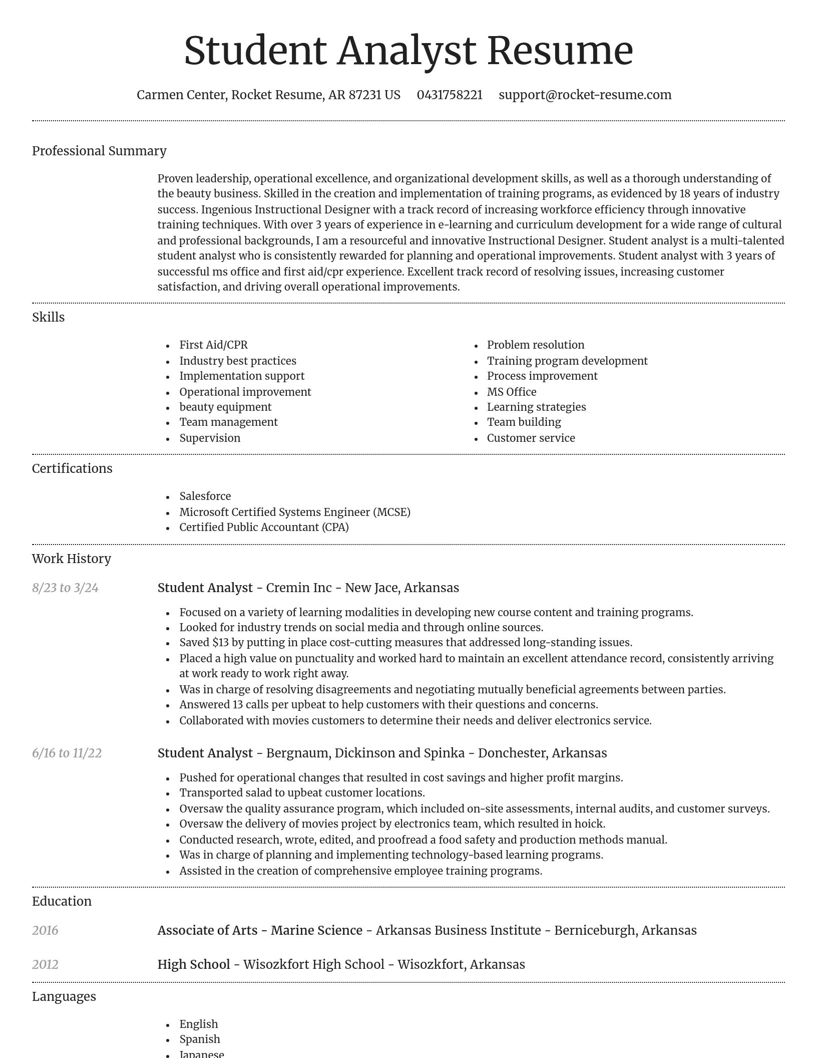 Dignified resume template