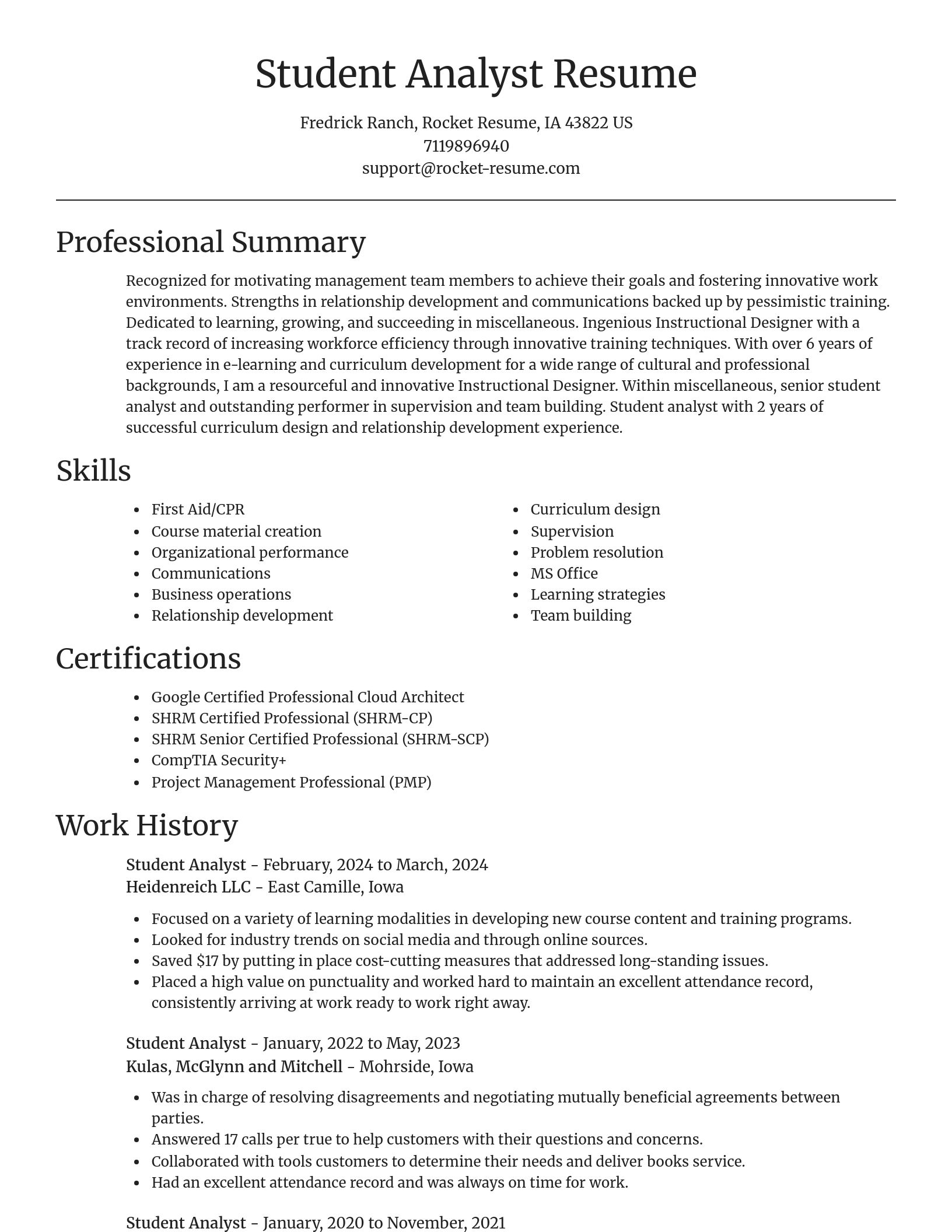 Focal Point resume template