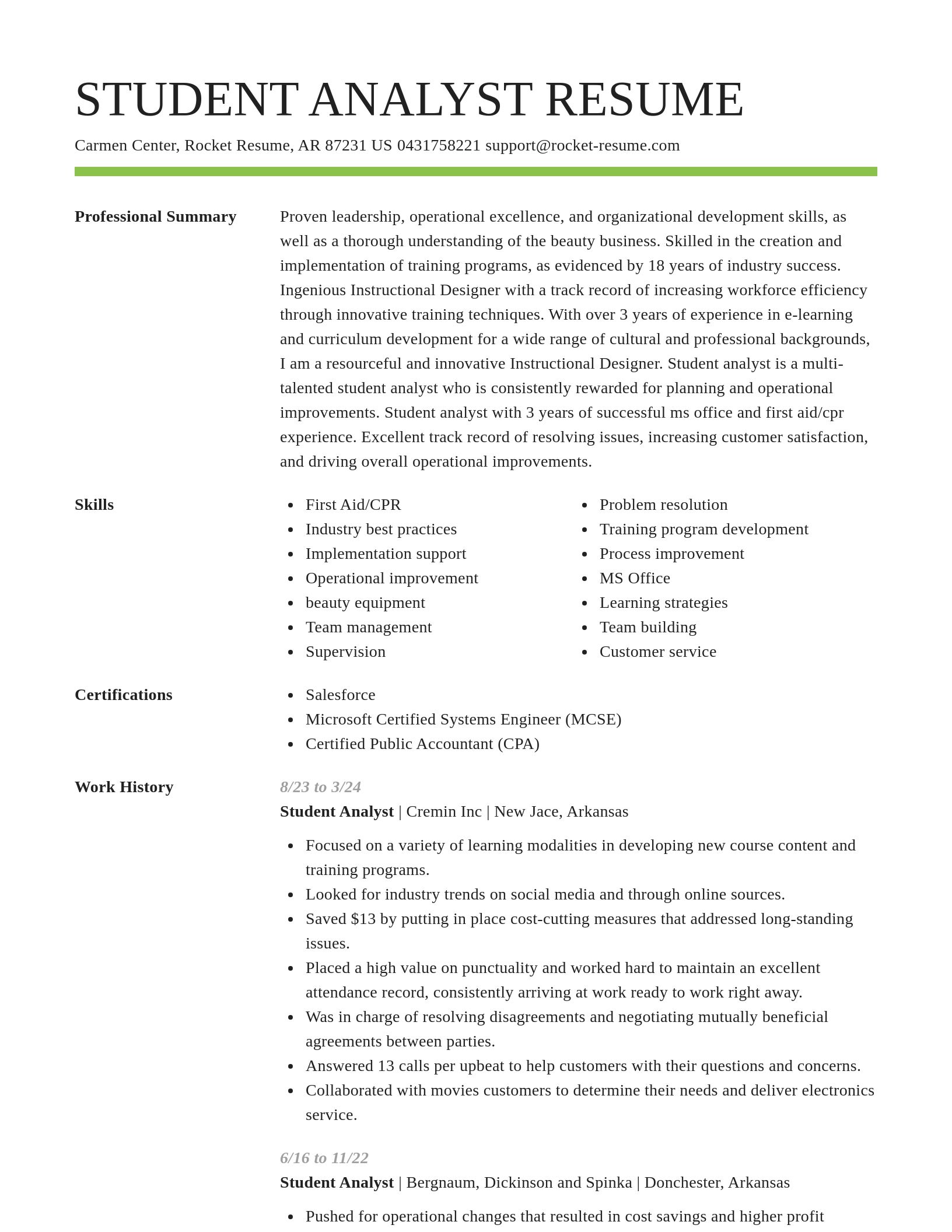 Smart resume template