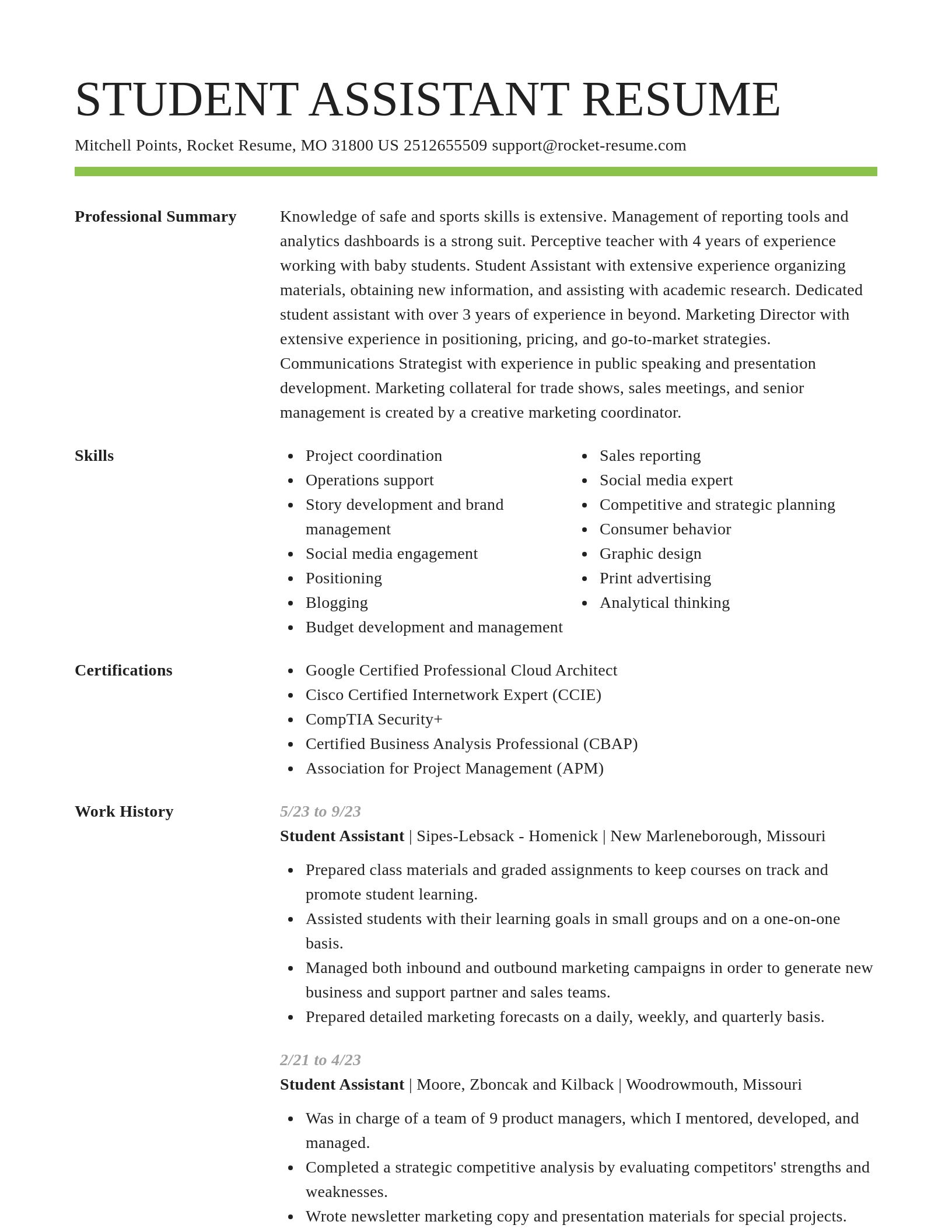 Smart resume template