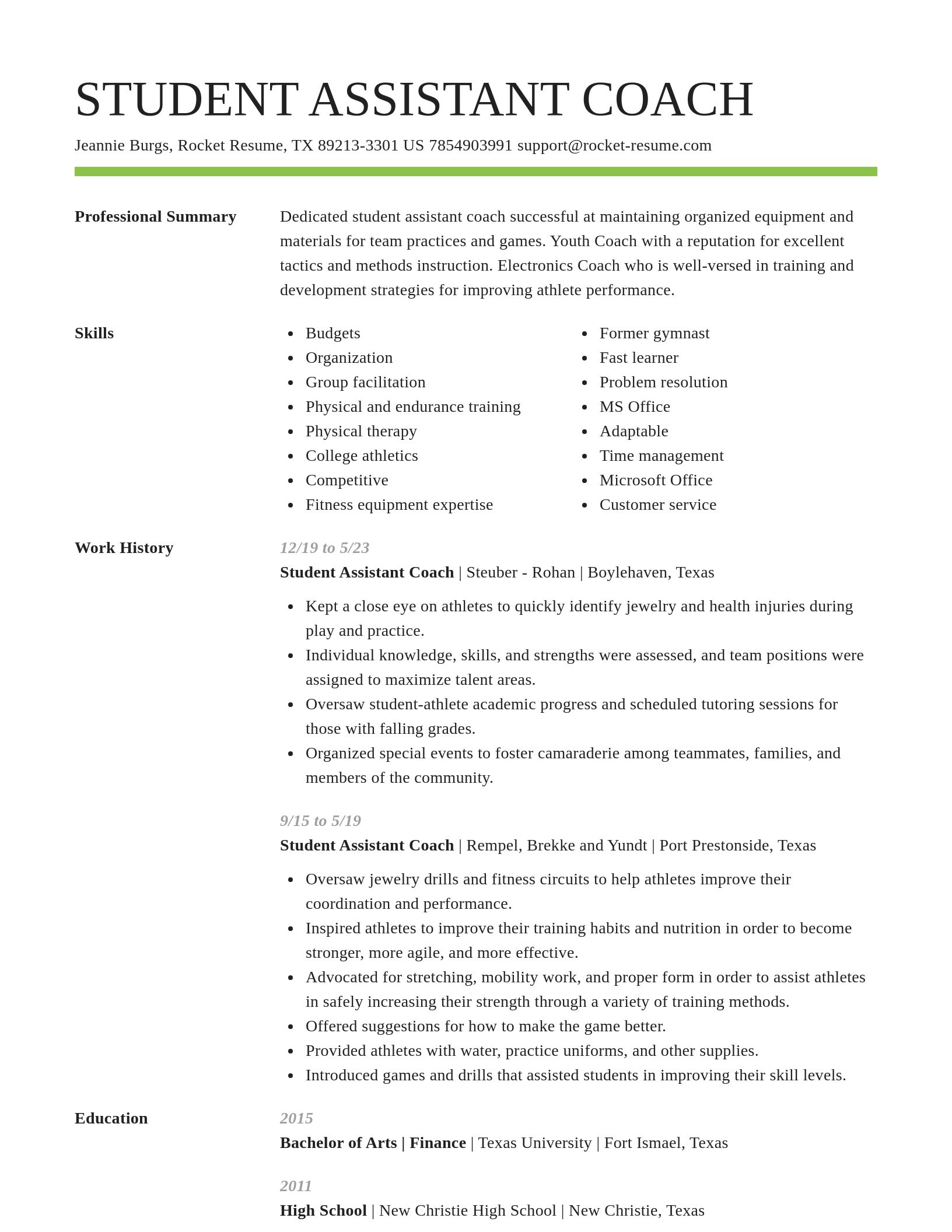 Smart resume template