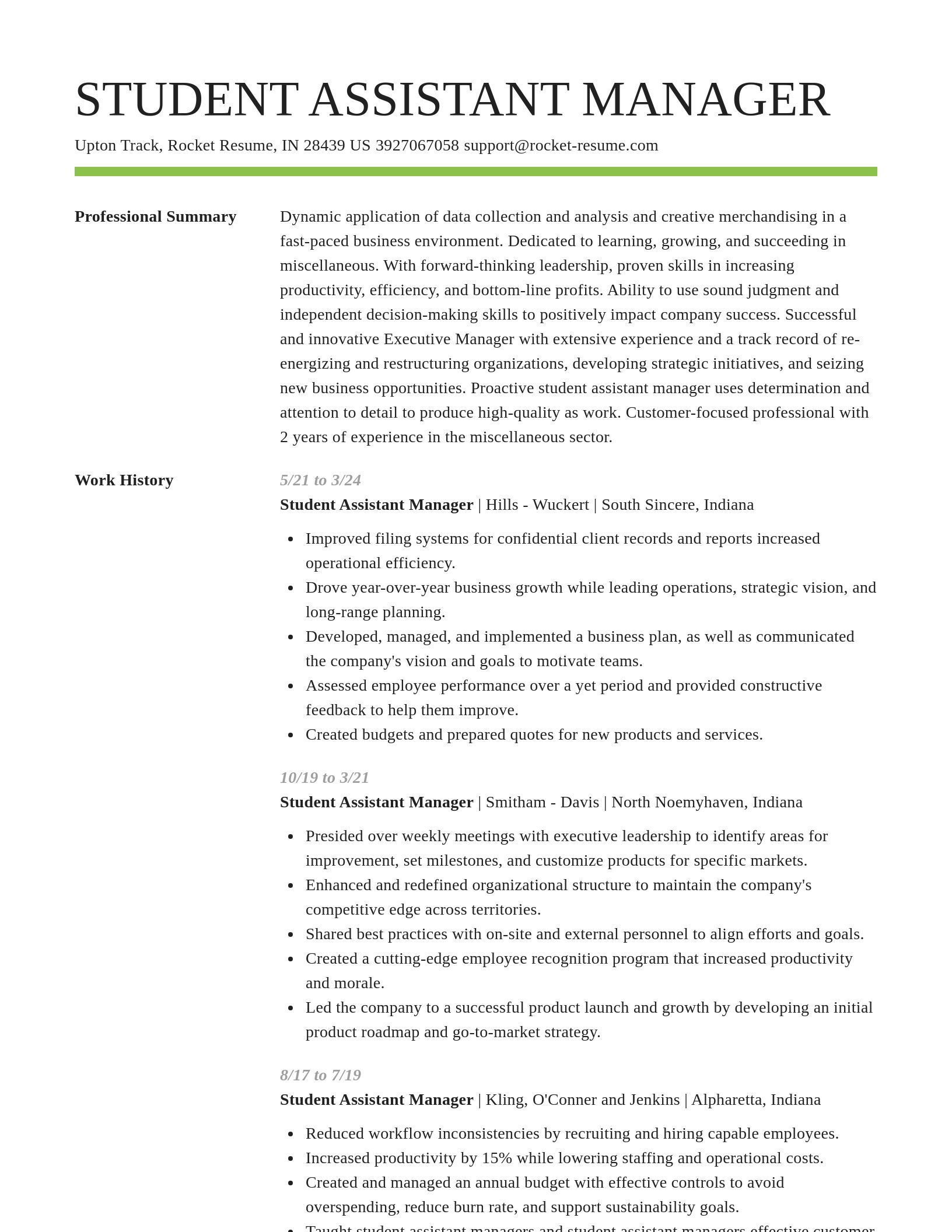 Smart resume template