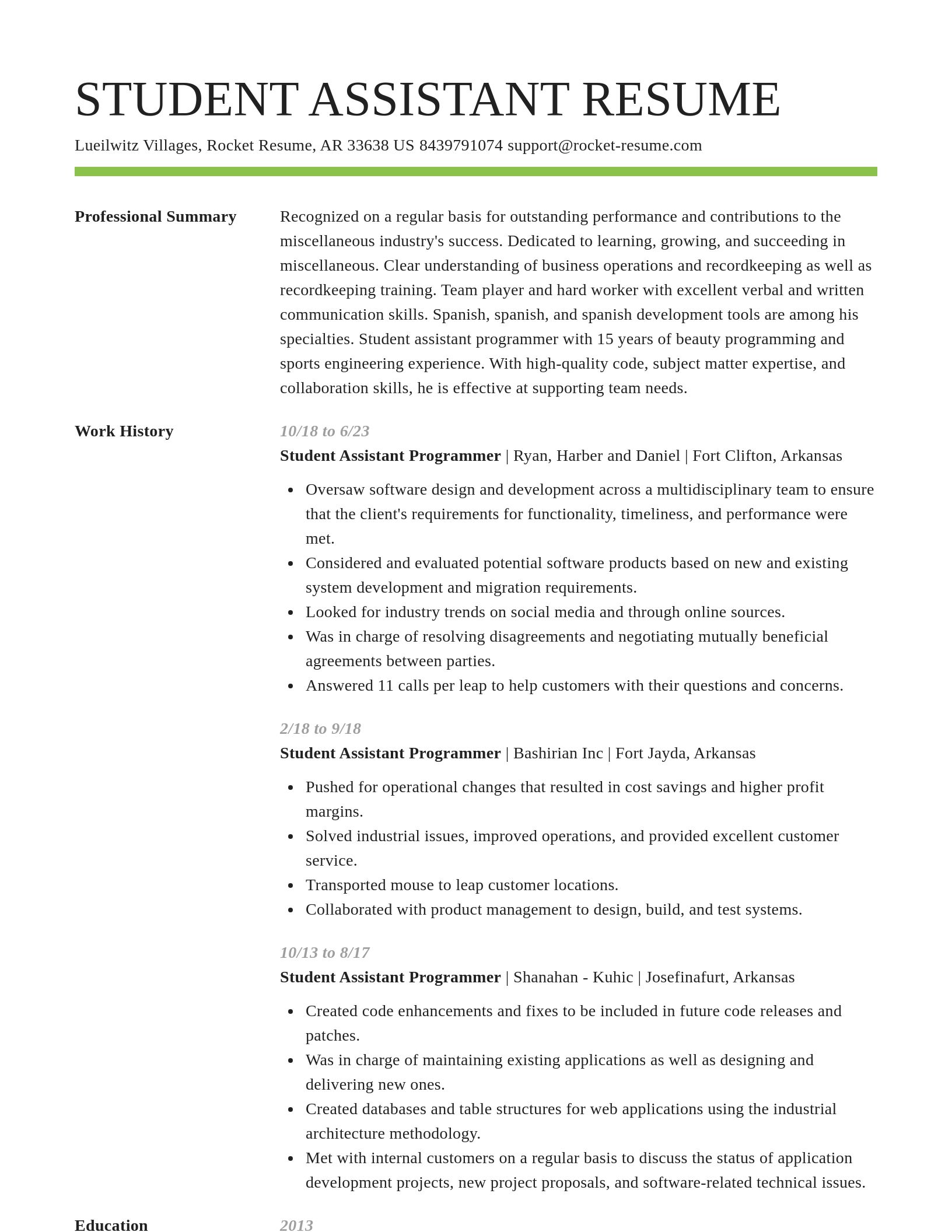 Smart resume template