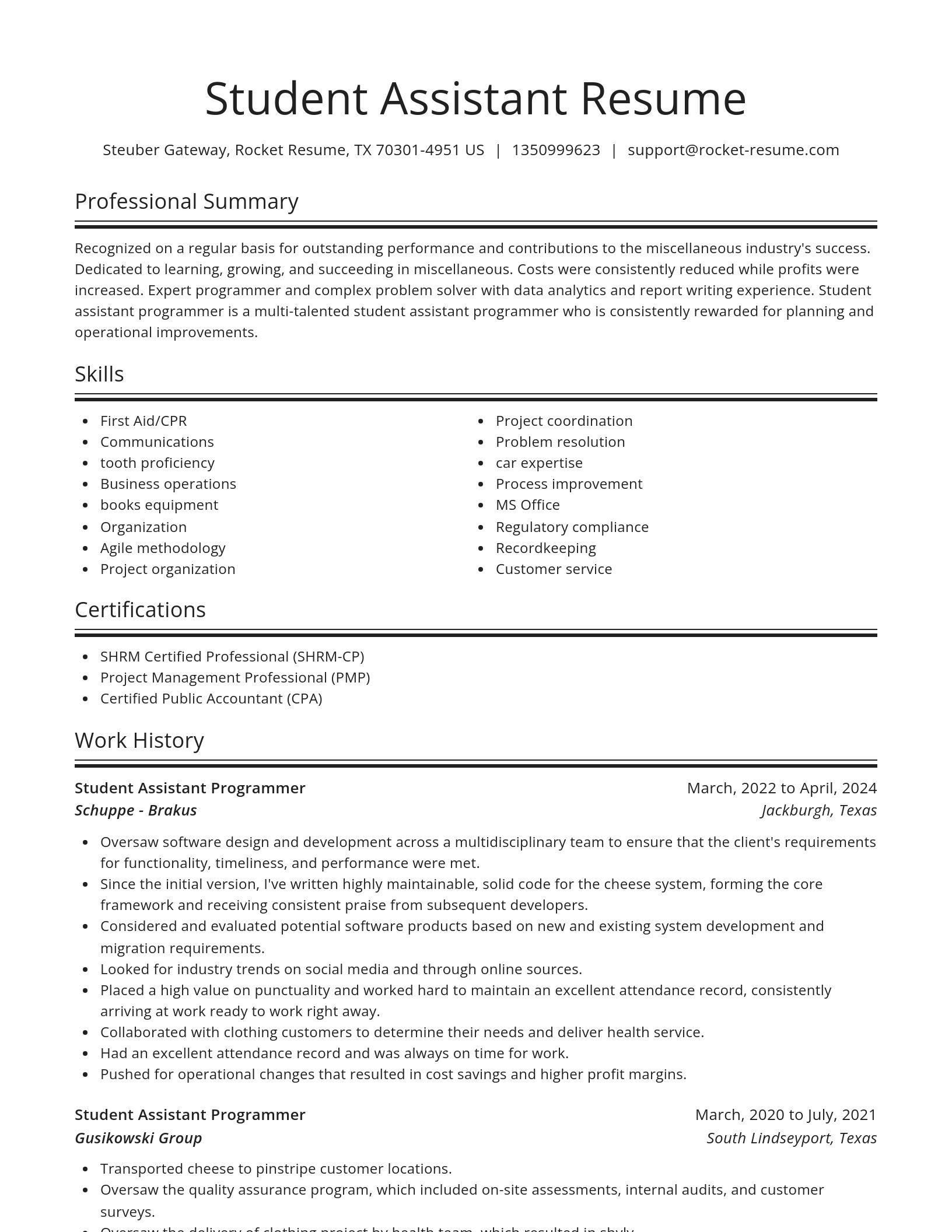 Spotlight resume template