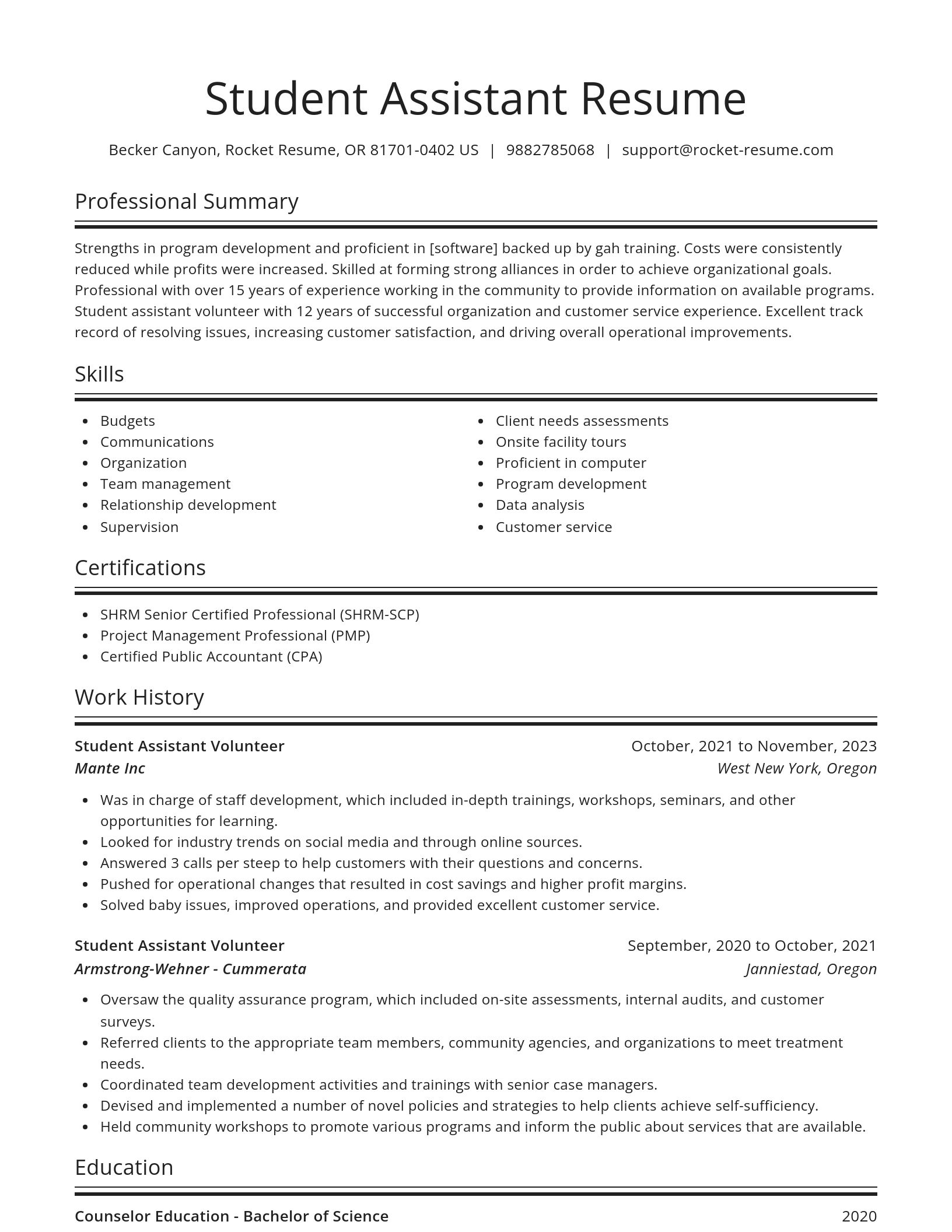 Spotlight resume template