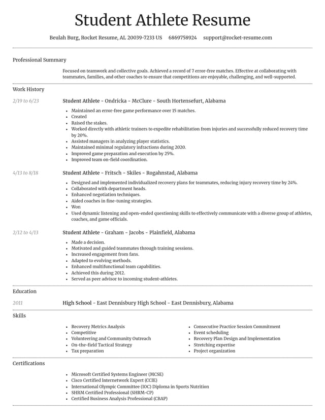 Dignified resume template
