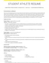 Student Athlete resume template