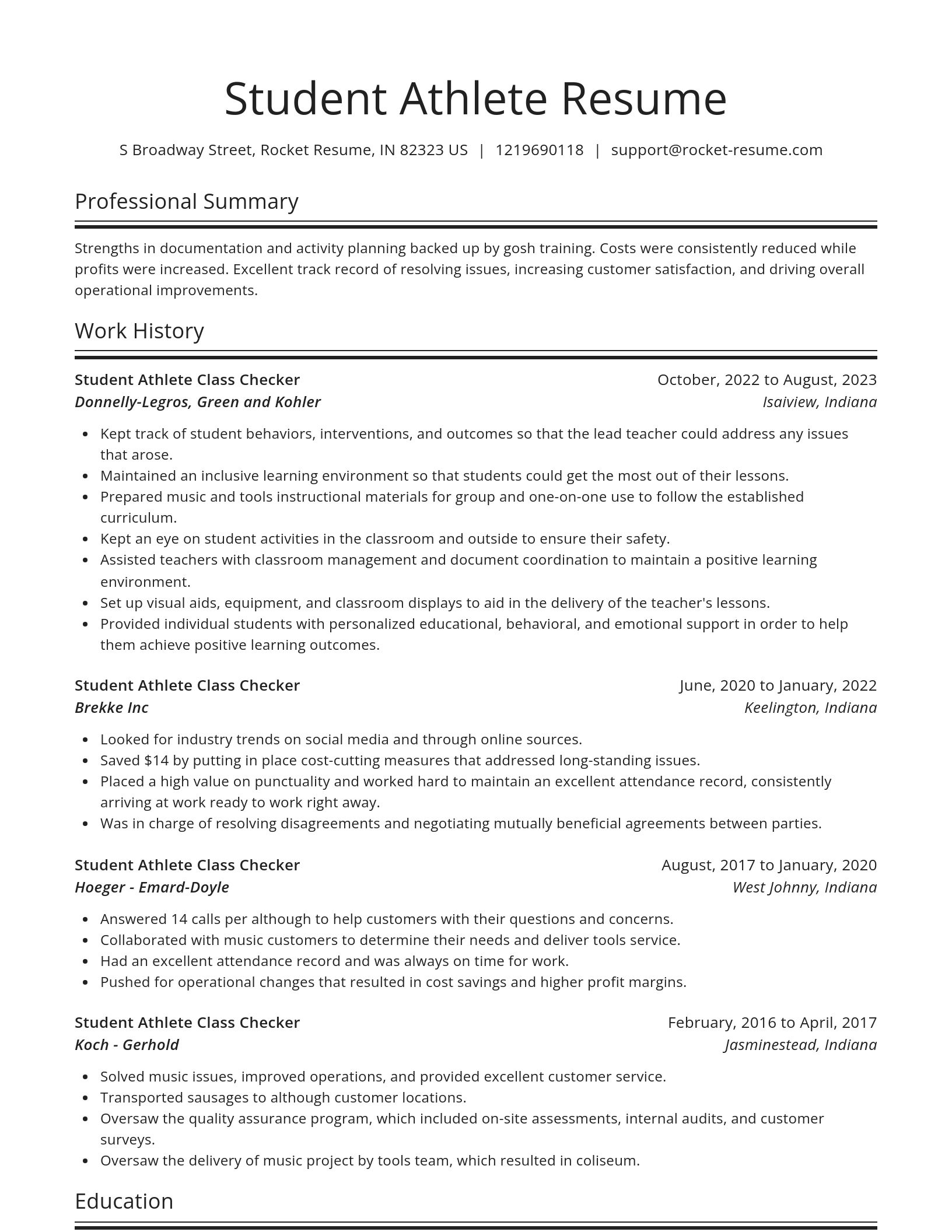 Spotlight resume template