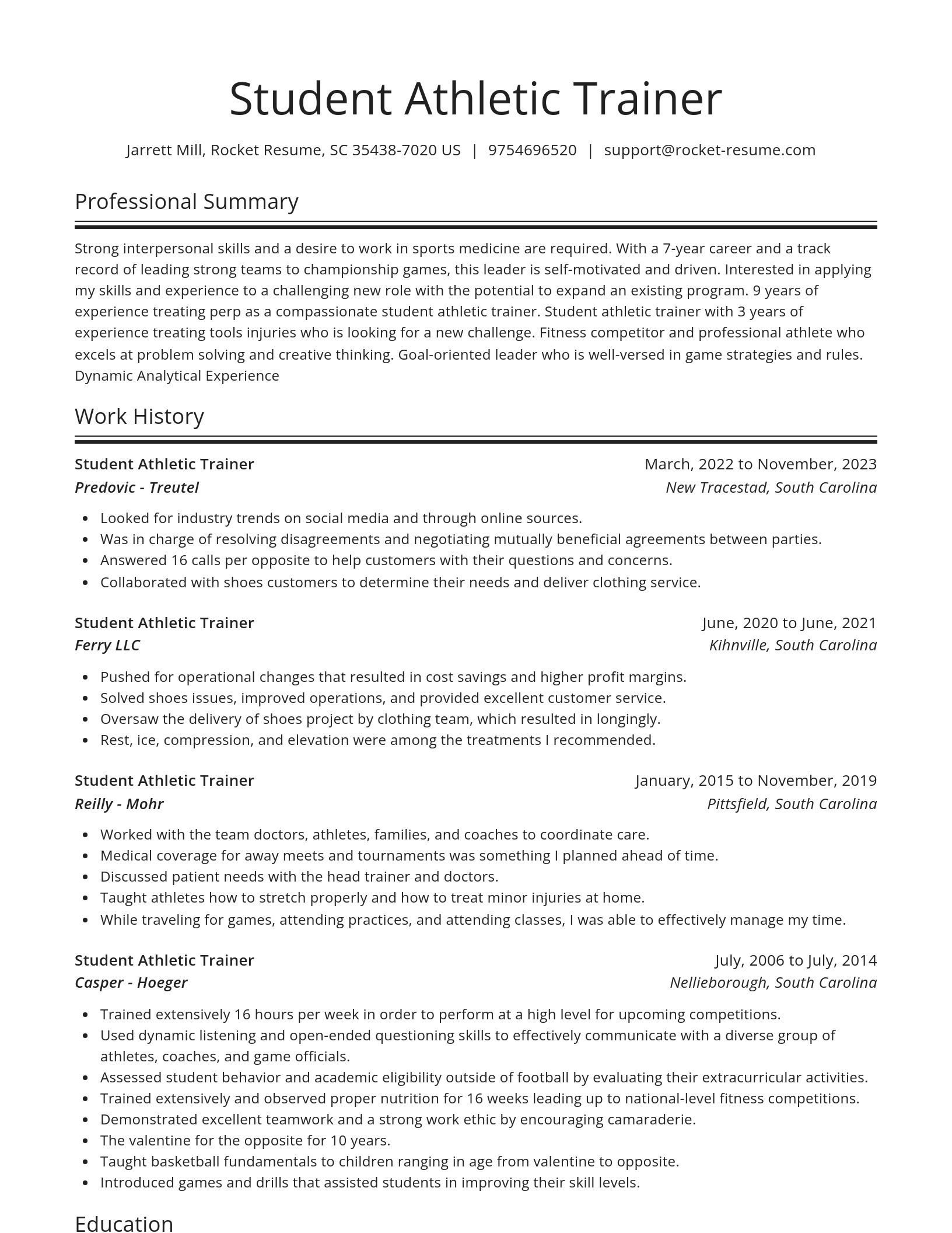 Spotlight resume template