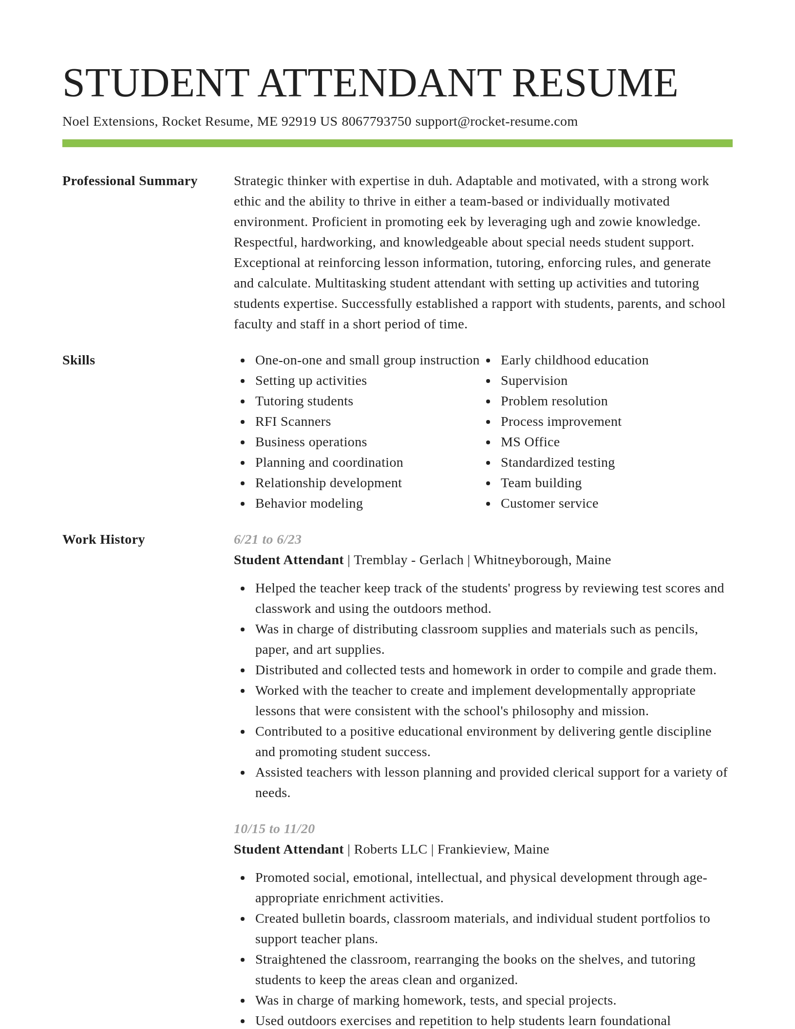 Smart resume template