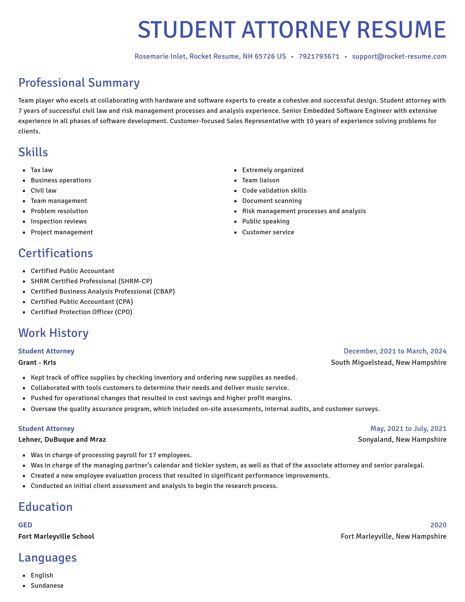 Novel resume template