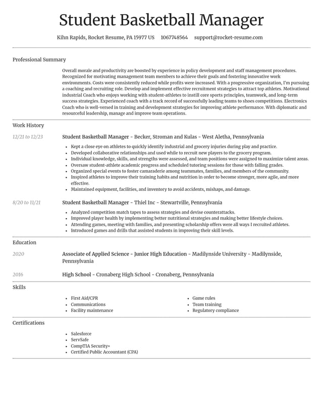 Dignified resume template