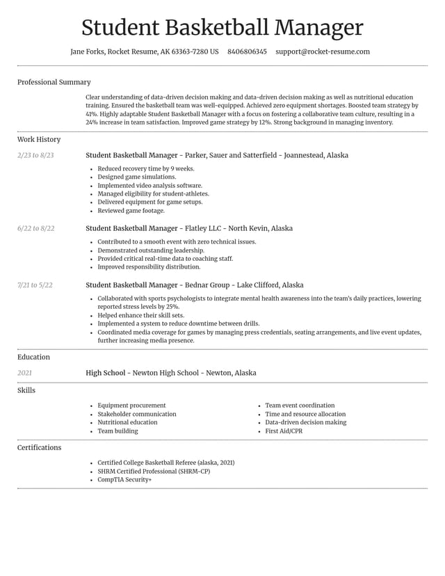 Dignified resume template